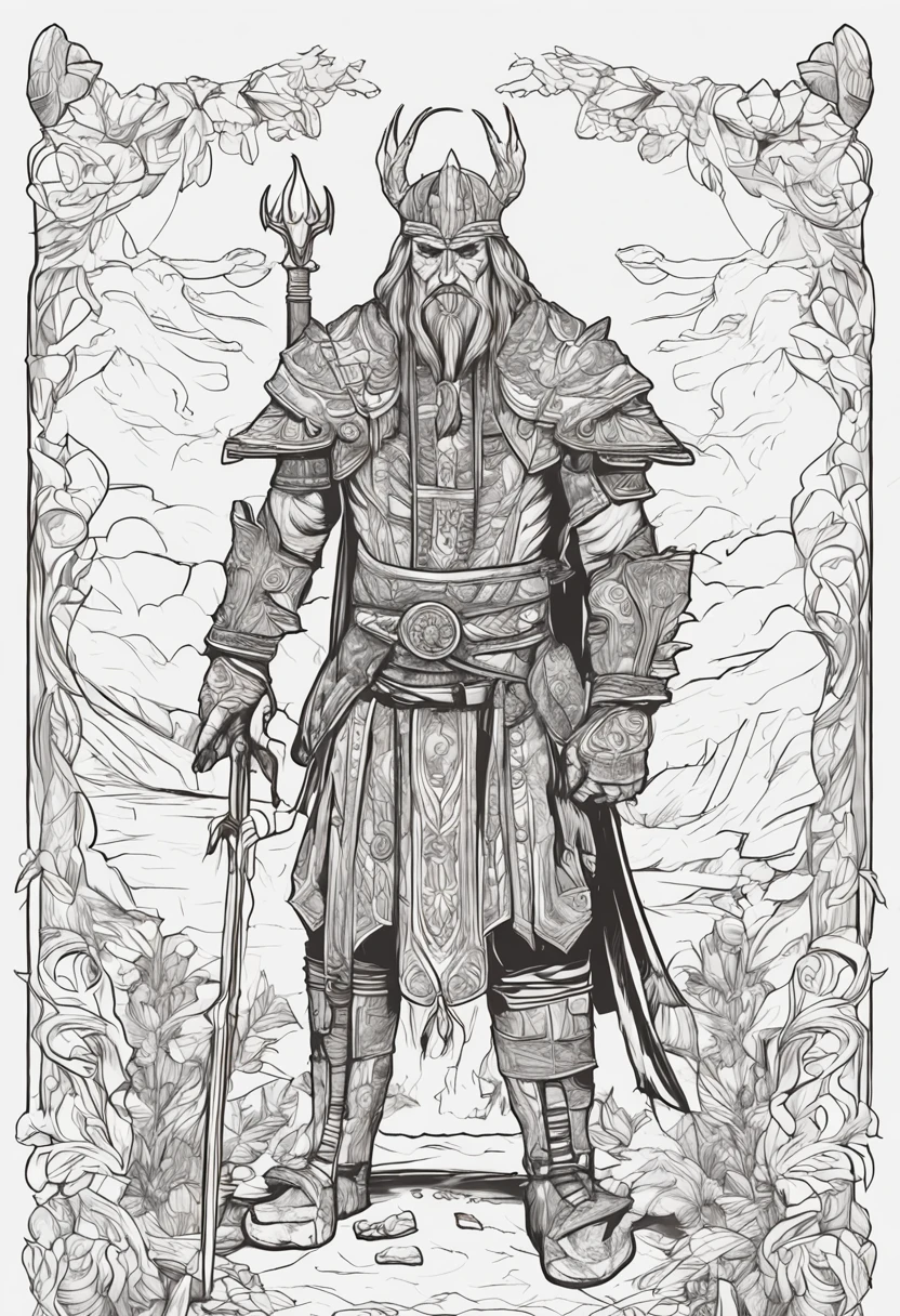 full body, lich from The Witcher game, b/w outline art, full white,white background, Sketch style, (((((white background))))), 	only use outline., line art, clean line art, white background, Sketch style