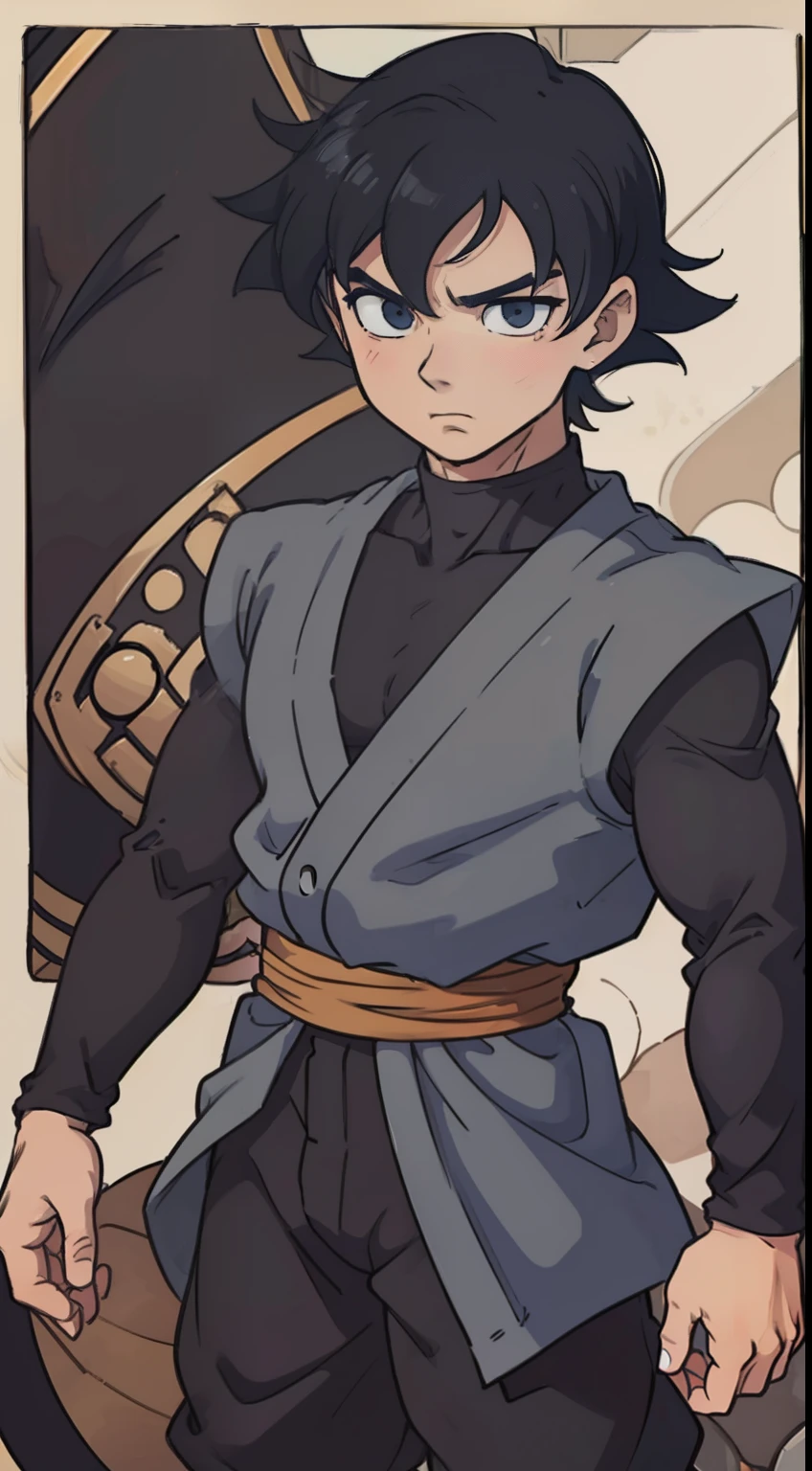 ((1garoto)) jovem, menino, masculino, cabelo preto, cor marrom dos olhos, desenho, anime, ((master part)) 4k, ((Estilo anime)) ((arte conceitual)) corpo inteiro, Standing, cabelo curto