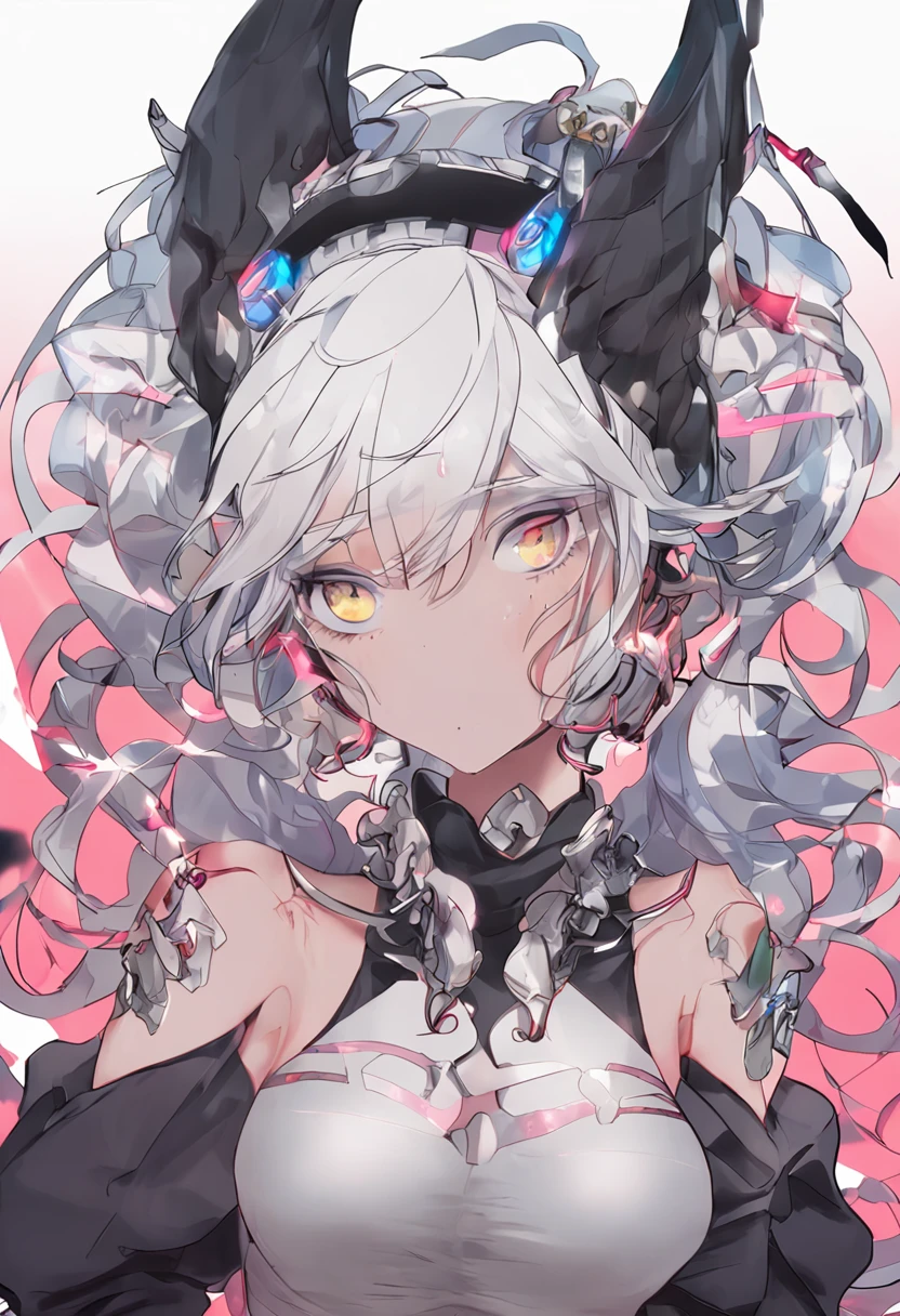 anime girl with horns and a tank top with a red background, oni horns, anime monster girl, satan daughter, in an anime style, kantai collection style, mika kurai demon, demon girl, konachan, white horns queen demon, demon anime girl, marin kitagawa fanart, octan, in anime style, with horns, shikamimi