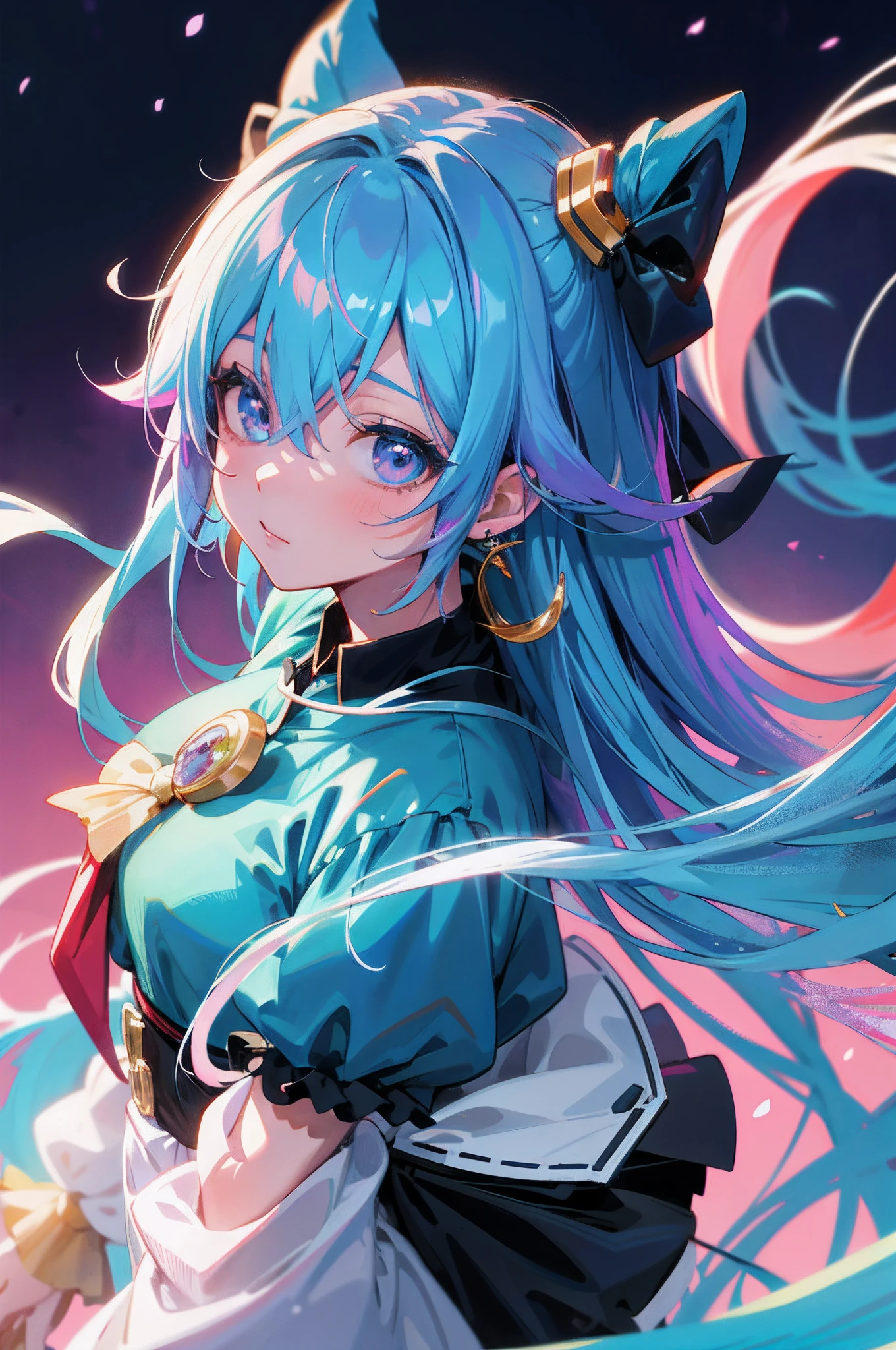 blue hairs,Anime girl with blue eyes and blue dress, style of anime4 K, hatsune miku portrait, Best anime 4k konachan wallpaper, Anime art wallpaper 8 K, Portrait of Hatsune Miku, Anime girl with teal hair, Anime art wallpaper 4 K, Anime art wallpaper 4k, anime moe art style, Anime wallpaper 4 k