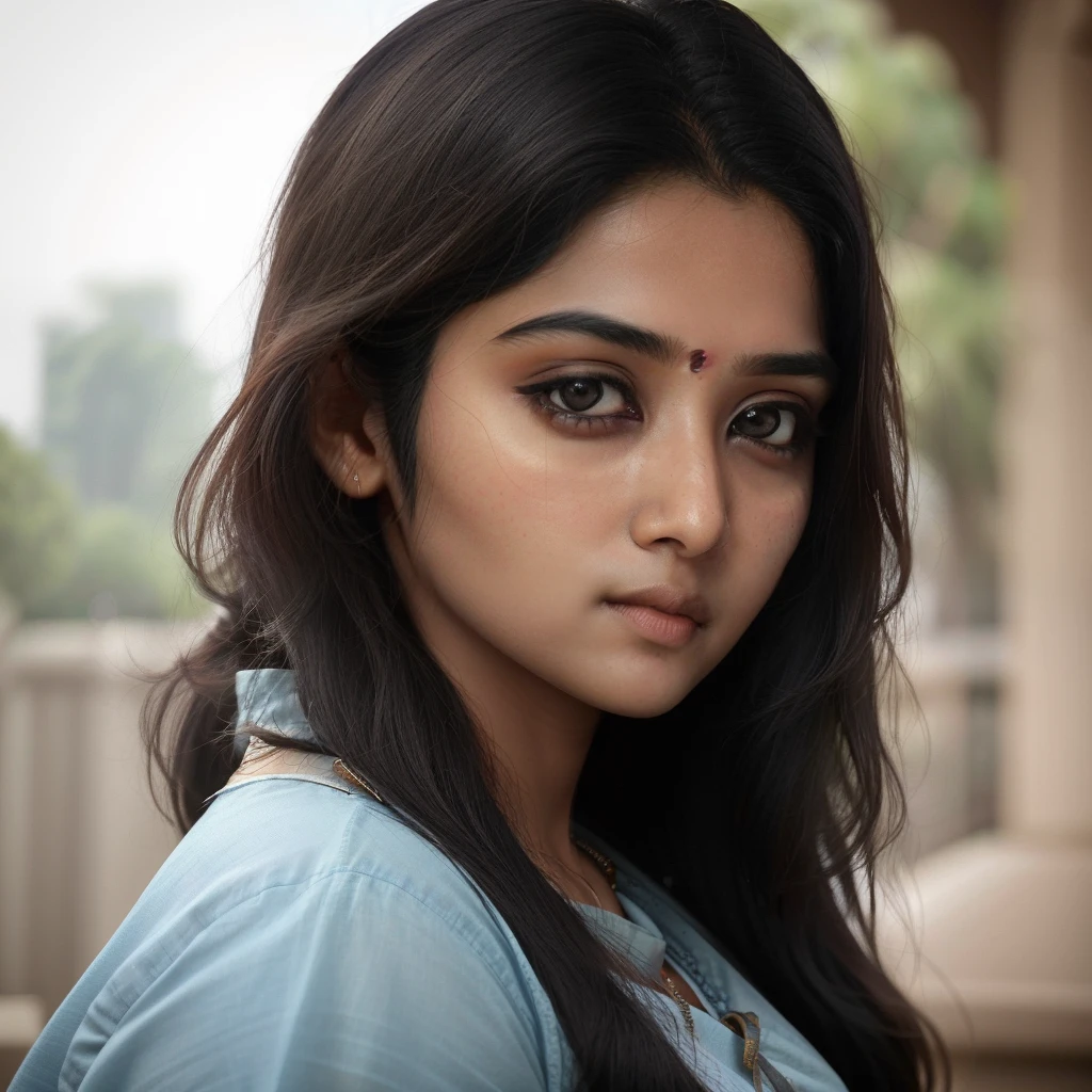 A full body girl Btflindngds，A beautiful Indian girl，Face the lens，frontage，（复杂：0.3）The eye，Medium Shot Shot，Photo by Artgerm and （greg rutkowski：0.3）shot，portrait photo of an