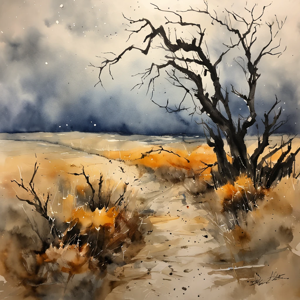 Two crows in a dead tree, Uma sombra em Forma de andador, Noite estrelada, Thick fog on the ground, Luz azul no horizonte, Motor Unreal 5, cinemactic, Low-angle photography, motion blur, proFundidade de campo, dust, Cobblestones and dirt. arte splash, pingando tinta. Perfect color classification. inFluenciado por karel Appel e jeremy mann, Full of dramatic and threatening scenes, hiper-detalhado, Beautiful, detalhes insanos, detalhes intrincados, FotograFia Editorial, FotograFado com uma lente de 50mm, proFundidade de campo, Tilt Blur, Velocidade do obturador 1/1000, F/22. Mapas de luz, super brilhante