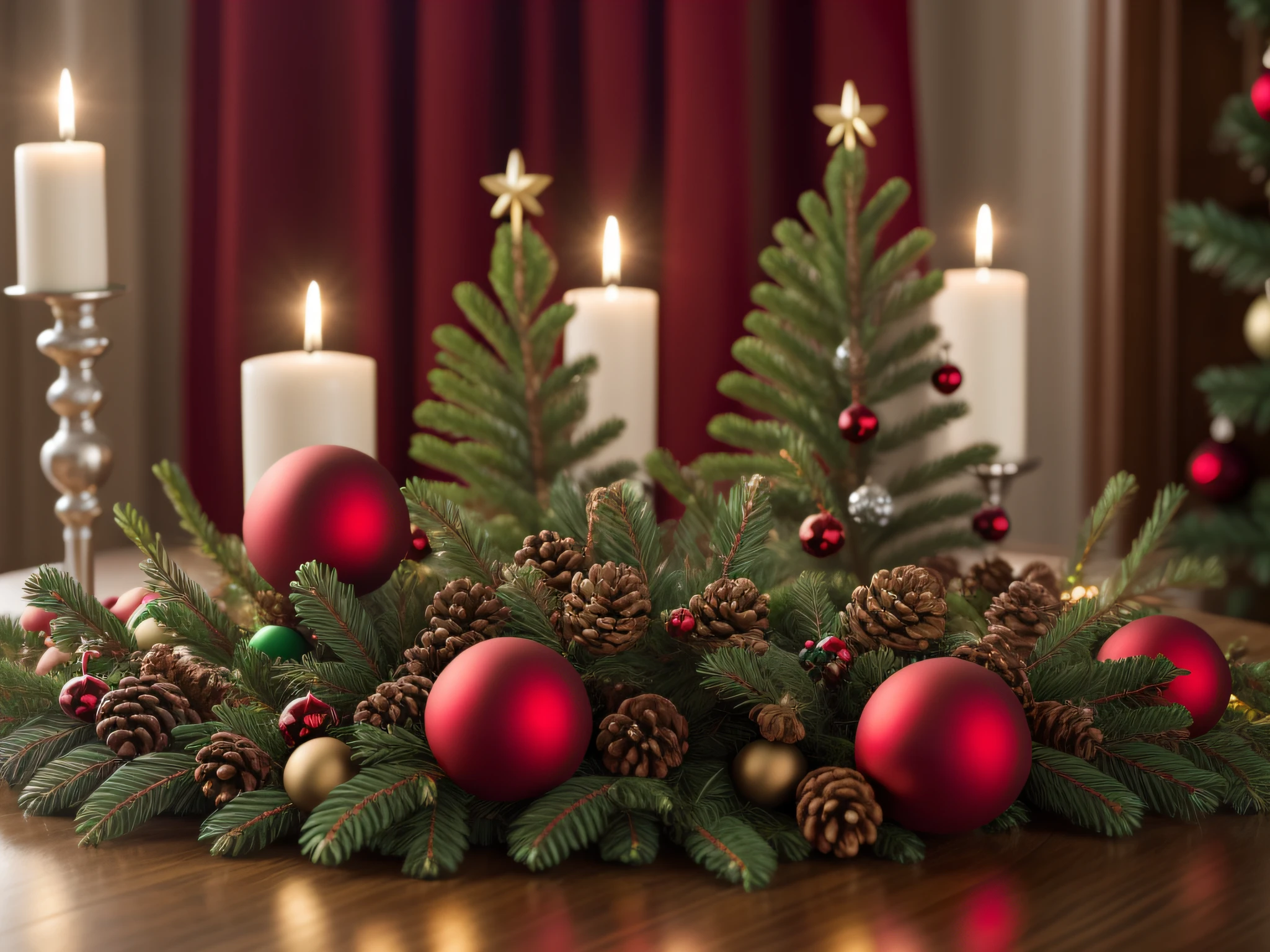 CHRISTMAS SESSION, DECORACION DE COLOR VERDE Y ROJO, GRAN DETALLE, UHD