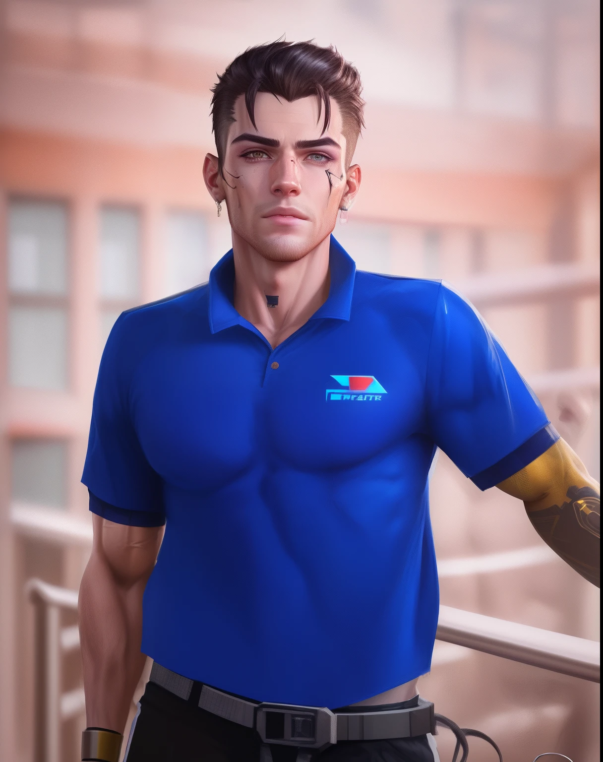 Handsome boy, fitness, realistic face, 8k , character, cyberpunk