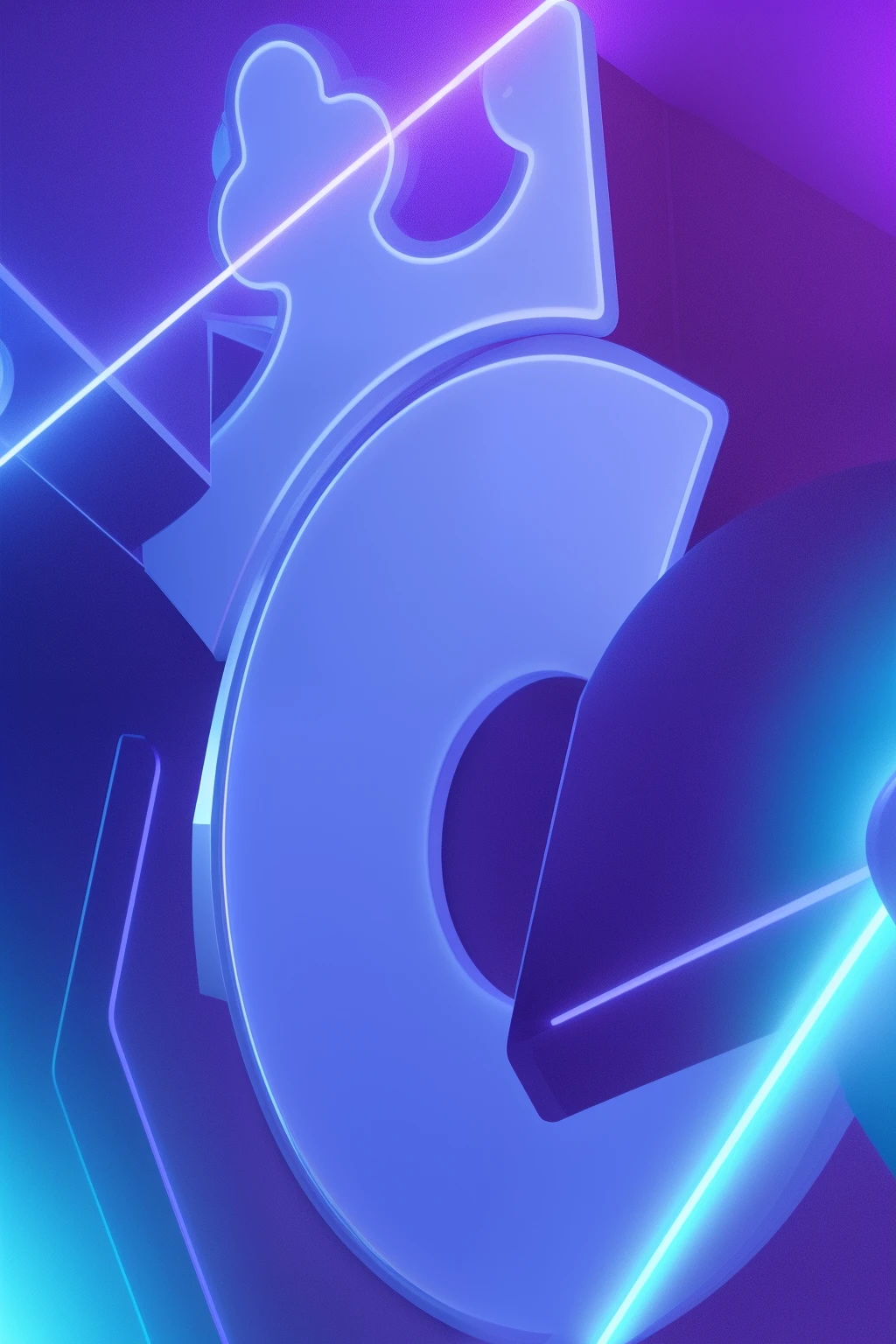 There is a blue and purple neon sign with a crown on it, Стиль C 4 D, cinema 4d colorful render, rendered in cinema 4 d, rendered in cinema4d, Cine 4D рендер, Cinema4D rendering, cinema 4d rendered, cinema 4 d art, depicted as a 3 d render, кино 4D, cinema 4d, cinema 4d