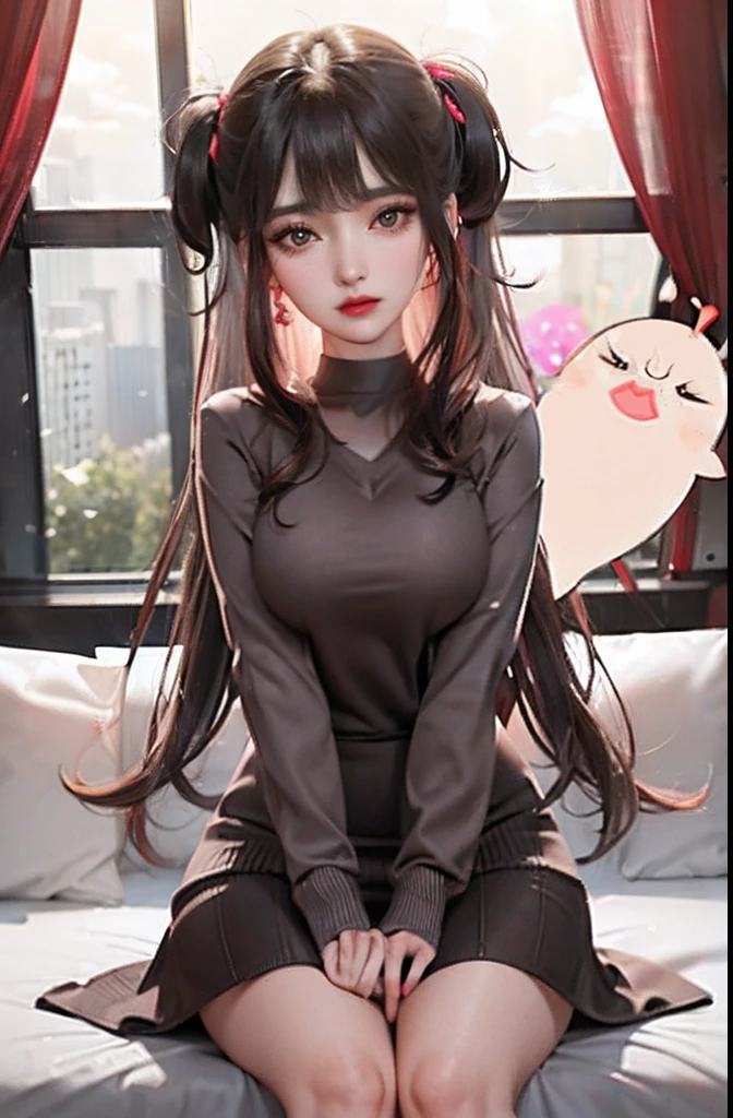 RAW, 1girl, solo, colorful, (masterpiece, best quality:1.3), (absurdres:1.3),   walking, holding Luxury handbag,  
(detailed skin:1.3, detailed face:1.3), from above,  looking at viewer, 
sharp focus, delicate, (korean beauty, korean mixed:1.3), (mature female:1.2), 
(huge breasts:1.4, thick thighs:1.2, narrow :1.1),  light smile, 
(big_eyes:1.2, brown_eyes), red_eyeshadow, pink lips, 
(straight hair), looking at viewer, (thin gray v-neck long midi dress:1.2),
park, english text, day, (sunlight on face:1.5), open_blazer,