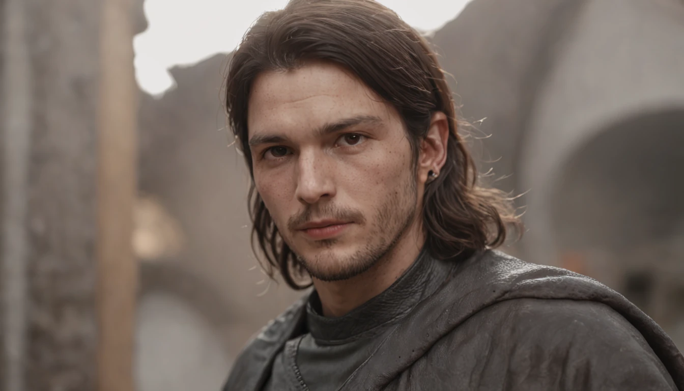(Professional 3D rendering:1.3) de (Realistic:1.3) Foto de arte mais bonita do mundo,Features soft, bright biblical characters, ((epic man, hebreu, long hair, short beard and attentive expression, dynamic, fantastic location, majestoso ambiente desordenado)), corpo inteiro 8k unidade render, action shot, poros da pele, very dark lighting, sombreamento pesado, circunstanciado, Rosto detalhado, (vibrante, fotogrdeia realista, Realistic, Dramatic, Escuro, foco nítido, 8k), (Old leather clothes damaged by bad weather:1.4), ((((Use peles)))), (intrincado:1.4), decadente, (altamente detalhado:1.4), pintura digital, rendering by octane, art stations, Conceito-Arte, liso, foco nítido, illustration, germe da arte, (Loish:0.23), Wlop Ilya Kuvshinov, e Greg Rutkowski e Alphonse Mucha Gracias, (global ilumination, studiolight, Light Volumetric), chuva forte, floating particles, patife, fantasia, Onze, corpo inteiroesbian, ((Fundo escuro e antigo da cidade:1.3)),CGSesociedade,art stations