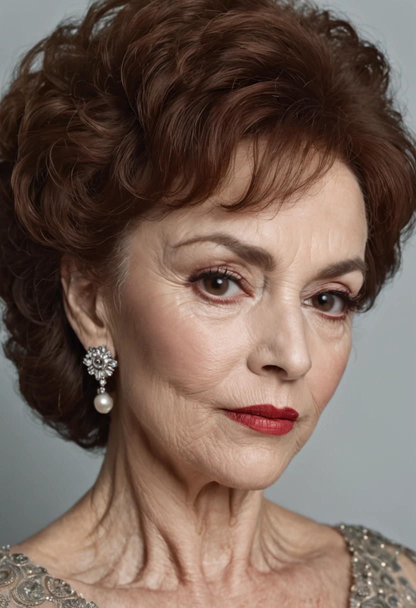 Gina Lollobrigida is captured in a photograph taken by Nan Goldin, (high detailed skin:1.2), 8k uhd, dslr, soft lighting, high quality, film grain, Fujifilm XT3
