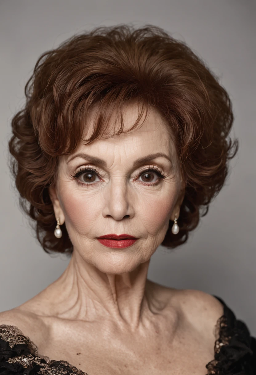Gina Lollobrigida is captured in a photograph taken by Nan Goldin, (high detailed skin:1.2), 8k uhd, dslr, soft lighting, high quality, film grain, Fujifilm XT3