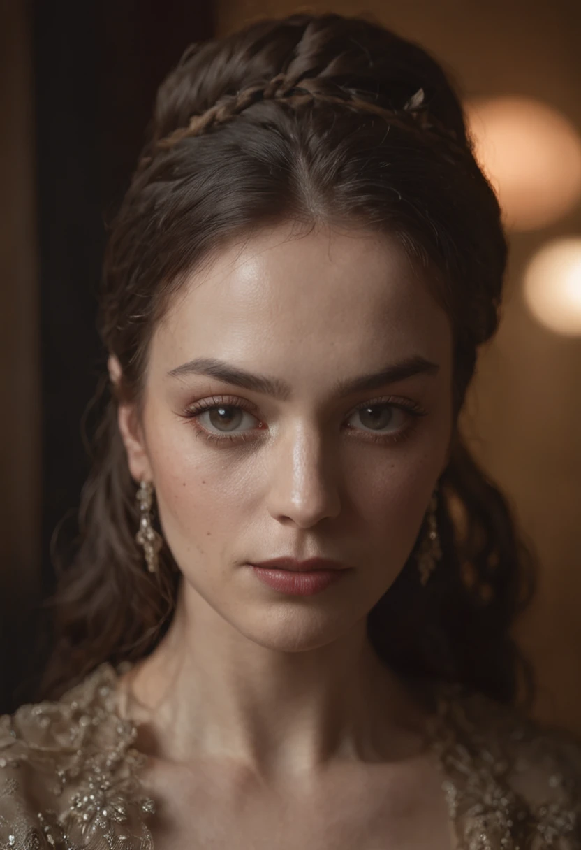 Türkan Şoray is captured in a photograph taken by Nan Goldin, (high detailed skin:1.2), 8k uhd, dslr, soft lighting, high quality, film grain, Fujifilm XT3
