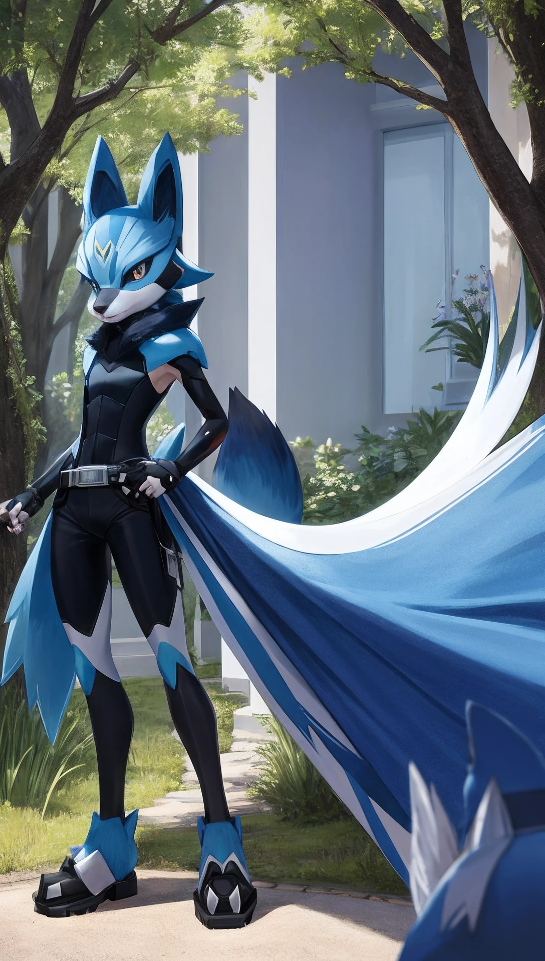 tchibi, solo
forest, Summer, day, Sunlight, Flowers, tree
anthropology, canid, Fluffy_Body, Furry
((lucario)), [[lucario, fur, Blue_fur, (Spikes), Blue_Body, black_fur, a Dog, black_Body, Yellow_fur, Yellow_Body]]
((3_Fingers))
standing, faces_spectator
red_Eyes, Bright_student
see_at_peeping at the viewer, Smile, blush
best_quality, hi_Nothing, Masterpiece, Absurd_Nothing, Highly surreal_Detailed, 4K, High_detail, Detailed_Background, Drop_black shadows, Textured_skin, anatomically_That's right
upload_On_e621, (By_Hioshiru:1.2), (By_ancestor:0.6), (By_Kekitop:0.6), (By_syuro:1.2), (By_Doxie:0.6), (By_Youcheng Mordoki:0.6), By_Dhakad, (By_Recy:1.2), By_zinfyu, By_leges, By_Chunie, By_Dr.bubble butt