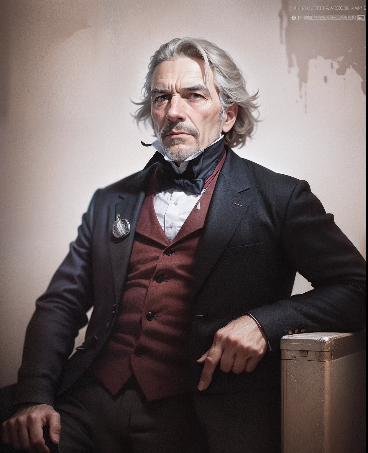 Create a portrait of a man holding a camera