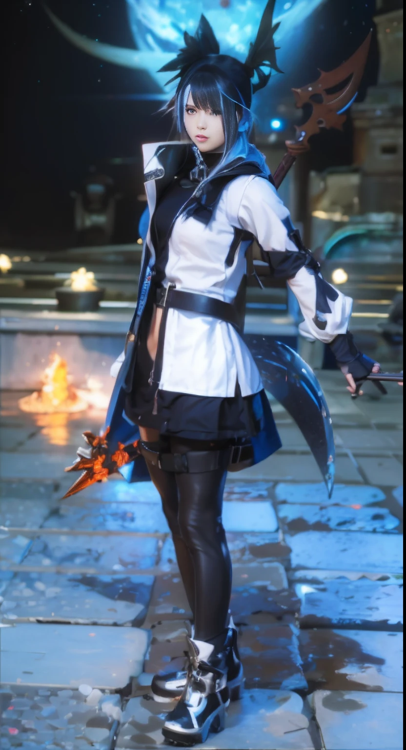 arafed female in a white shirt and black pants holding a sword, from arknights, ayaka genshin impact, ayaka game genshin impact, keqing from genshin impact, 2 b, albedo from overlord, 2b, full body xianxia, female rouge assassin, 2b from nier automata, 2 b from nier automata