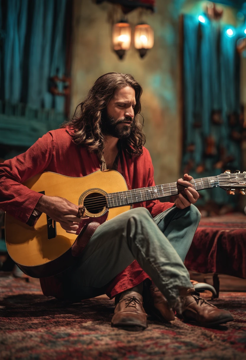 jesus christ playing guitar