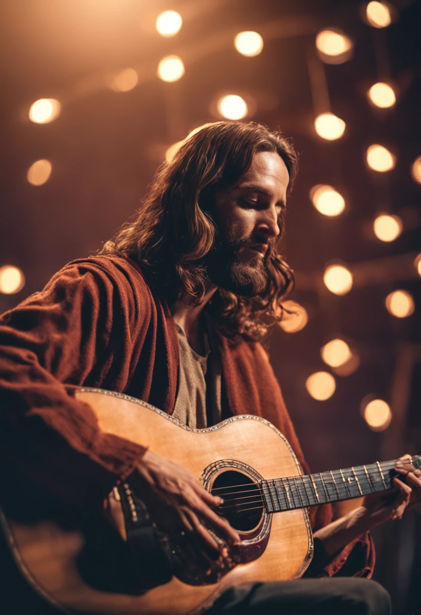 jesus christ playing guitar