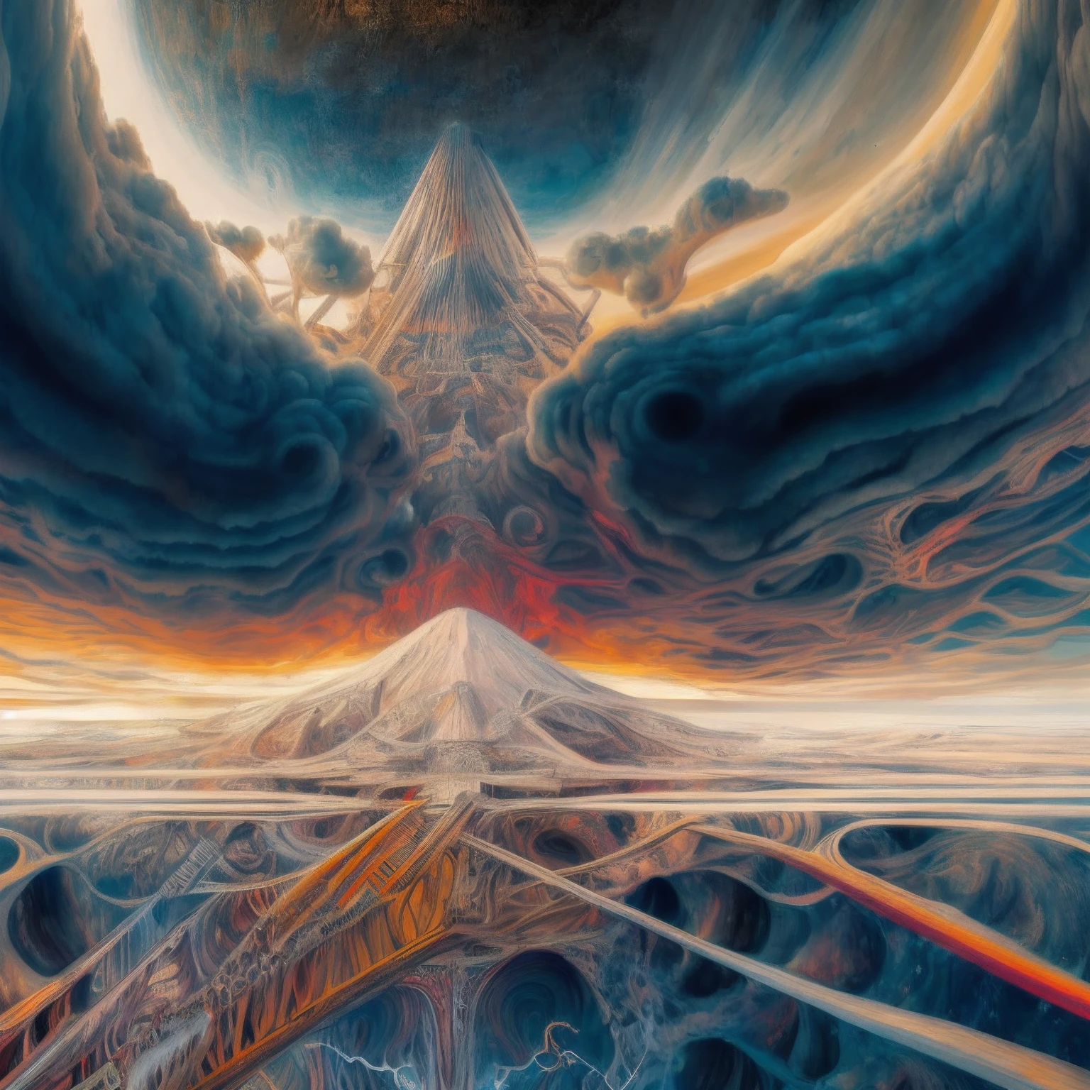 Abstract chaos，Anatomical diagram of Mount Meru's cosmic structure