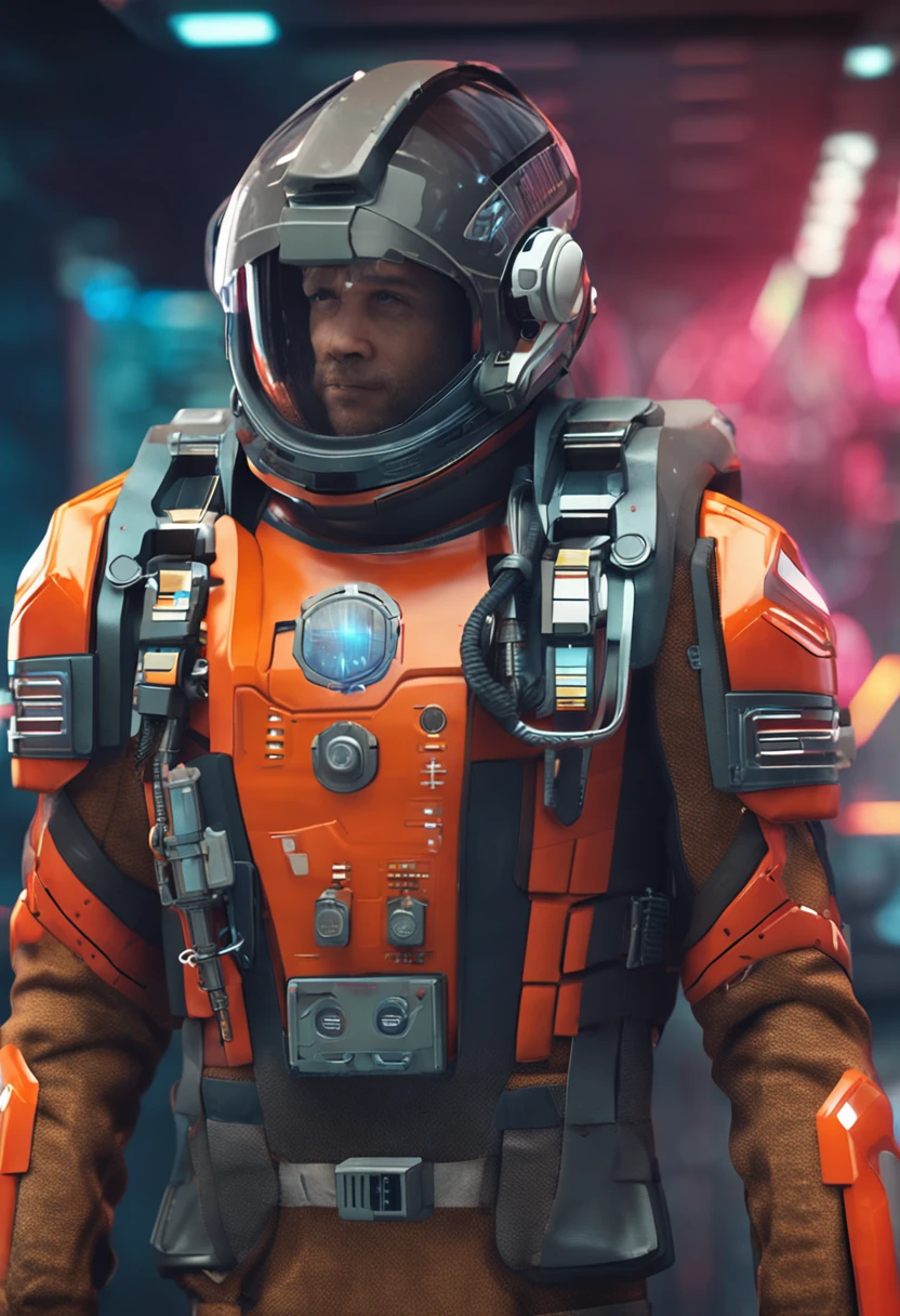 A 64-bit space captain in a futuristic uniform standing beside a spaceship."
Consistency: Include a tiny 64-bit star badge on the uniform to make it recognizable