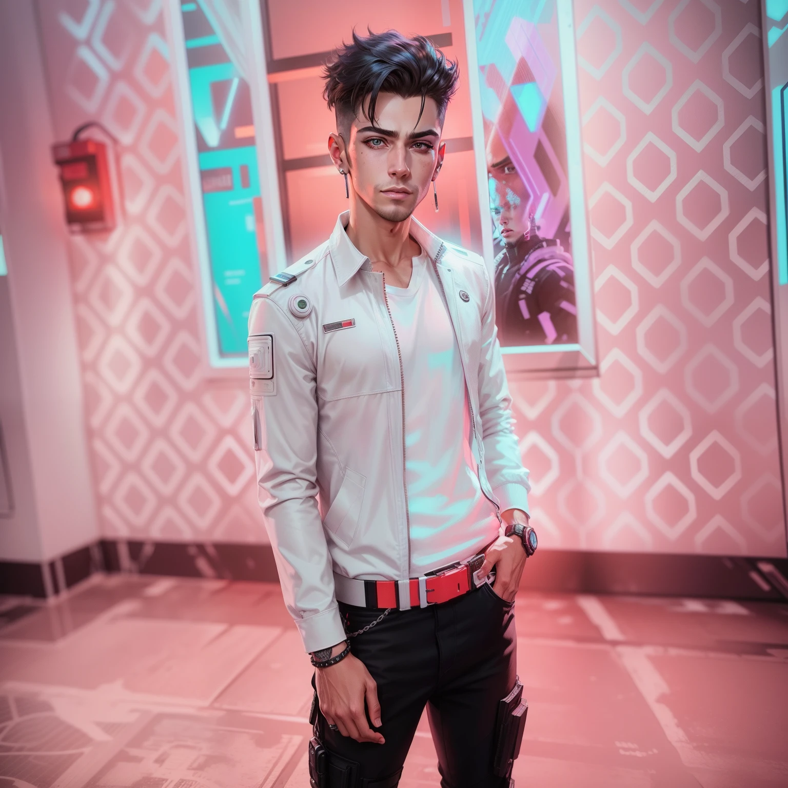 Change background cyberpunk handsome
boy, realistic face, 8k,ultra realistic face