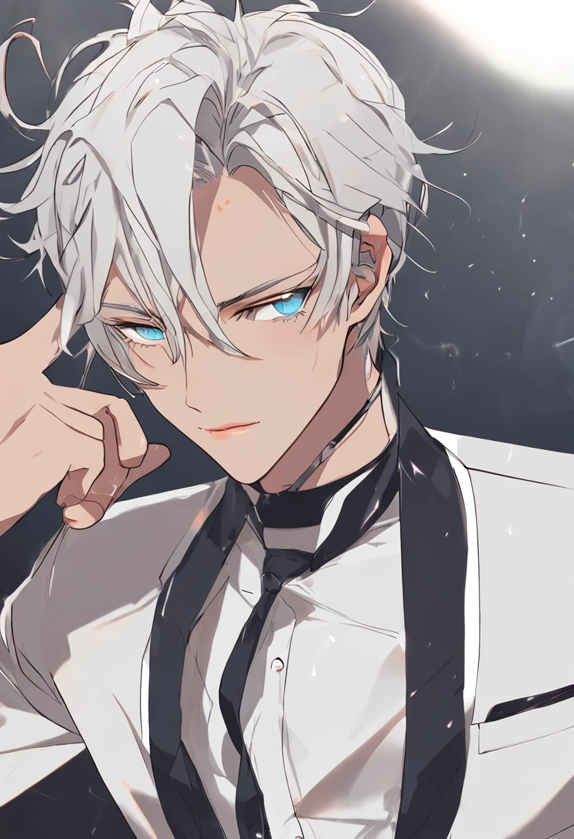 Upper Body、Two boys(A slender and cute boy and a handsome boy)、Blazer uniform、tie