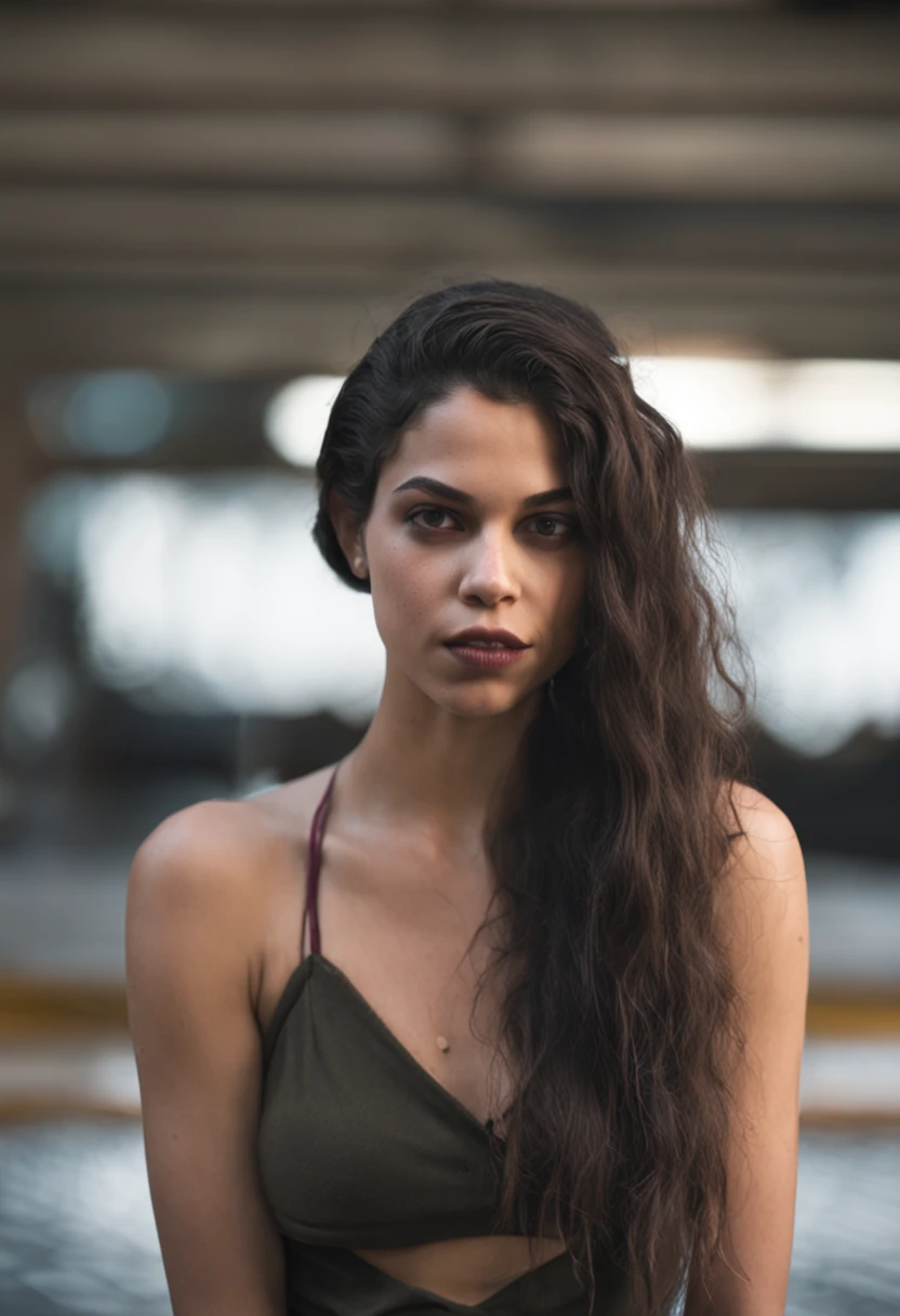 mulher, 20 anos, vampira, pele clara, cabelo comprido, magra, corpo definido, olhos dourados, alta, corpo inteiro, vampire girl with no clothes