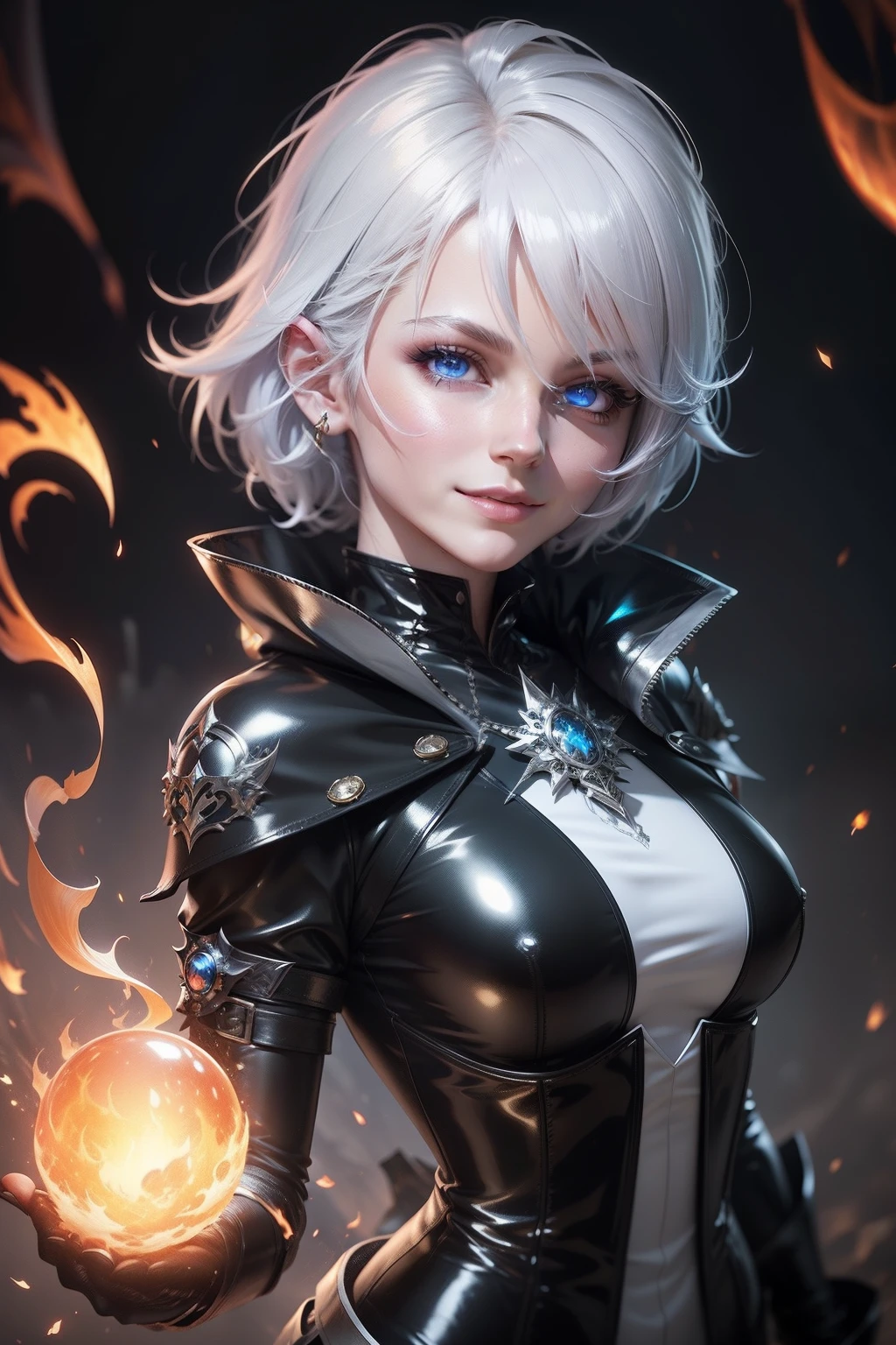 Alphinaud, looking at viewer, gloves, jewelry, upper body, floating weapon, floating object, magic, glowing, white gloves, hair over one eye,motion blur, explosions, fantasy background, embers, flames, dragons, video game, octane render, specular highlights, detailed face, detailed eyes, detailed fabric, detailed skin, smiling, Alphinaud, looking at viewer, latex shiny gloves, jewelry, latex upper body, floating weapon, floating object, magic, glowing, white latex glossy shiny gloves, hair over one eye,motion blur, explosions, fantasy background, embers, flames, dragons, video game, octane render, specular highlights, detailed face, detailed eyes, latex catsuit, latex clothing, shiny suit, latex, detailed skin, smiling