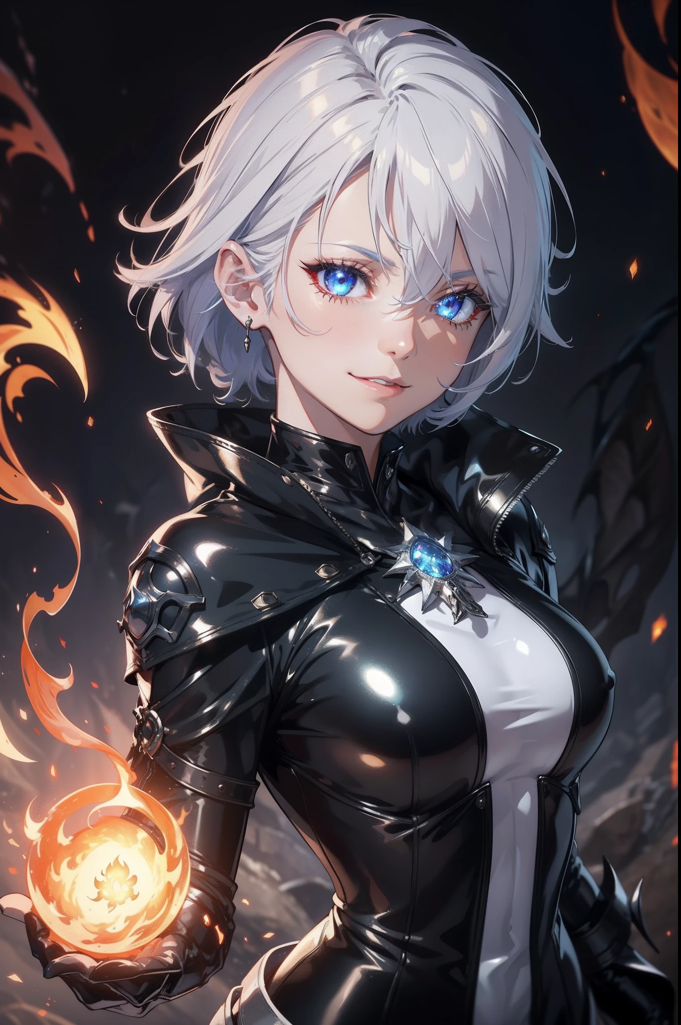 Alphinaud, looking at viewer, gloves, jewelry, upper body, floating weapon, floating object, magic, glowing, white gloves, hair over one eye,motion blur, explosions, fantasy background, embers, flames, dragons, video game, octane render, specular highlights, detailed face, detailed eyes, detailed fabric, detailed skin, smiling, Alphinaud, looking at viewer, latex shiny gloves, jewelry, latex upper body, floating weapon, floating object, magic, glowing, white latex glossy shiny gloves, hair over one eye,motion blur, explosions, fantasy background, embers, flames, dragons, video game, octane render, specular highlights, detailed face, detailed eyes, latex catsuit, latex clothing, shiny suit, latex, detailed skin, smiling