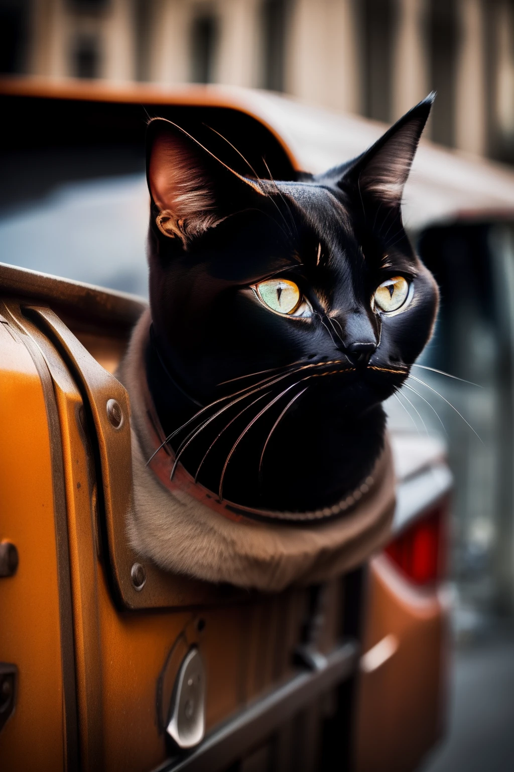 anthro cat, black SWAT outfit, detailed dark mascara, perfect skin, smiling, he is on the side of an Armored SWAT car, in a city, he is heavily armed with a rifle, rule of thirds, high quality background, ultra detailed scenery, ultra sharp focus, detailed dark mascara, perfect professional photo