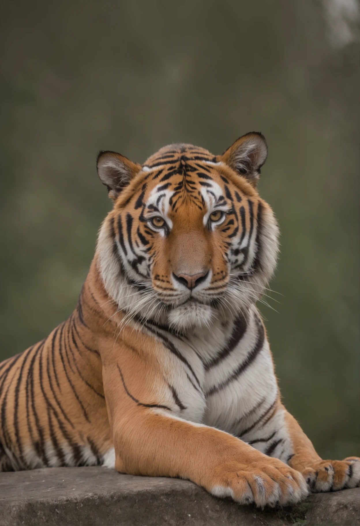 An elegant Bengal tiger, posing in a natural setting, photographed with a Leica M10-R, 50mm f/1.2 Summilux-M ASPH lens, at an aperture of f/1.2, a shutter speed of 1/2000 s, and an ISO of 400.
