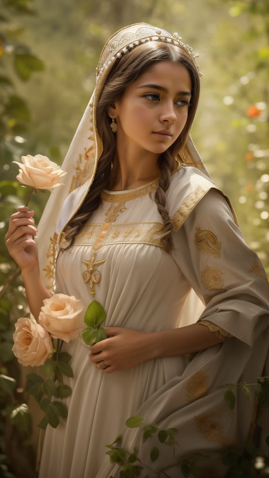 ((Blessed Virgin Mary of GUADALUPE))) (((cuerpo completo))) 19 year old, de rostro y aspecto anglosajona))) (((Con una cara seria y piadosa. Con una mirada dulce y tierna))) (obra maestra, calidad superior, mejor calidad, arte oficial, beautiful and aesthetic: 1.2), extremadamente detallado, colorido, highest detailed, Cara perfecta, parte superior del cuerpo, HDR, (orando: 1.3), eye-catching visuals, colores vibrantes. ultra detallado, 8k, HDR. Grado de color profesional, colores ricos, powerful imagery, 4k, 8k,obra maestra,...