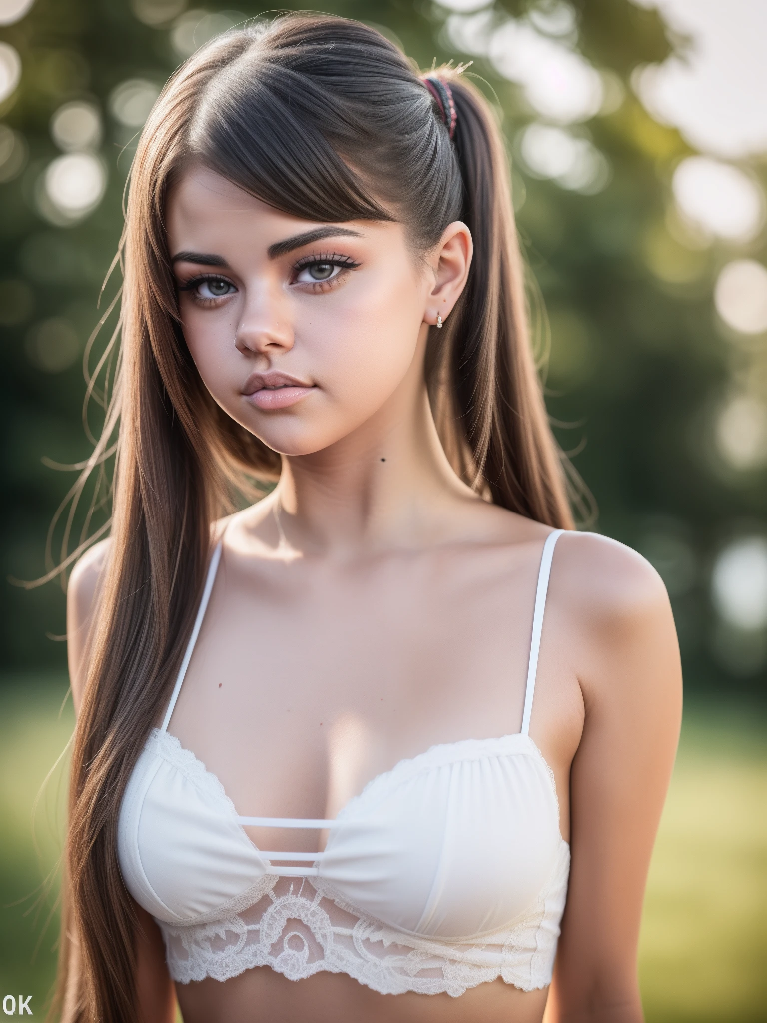 Selena Gomez, oben ohne, Grillen, twintails, Sonnenbrille, (Meisterwerk:1.2) (((RAW-Foto))) (bokeh) (best qulaity) (komplizierte Details) (8K) (HDR) (analoger film) (Canon D5) (scharfer Fokus)
