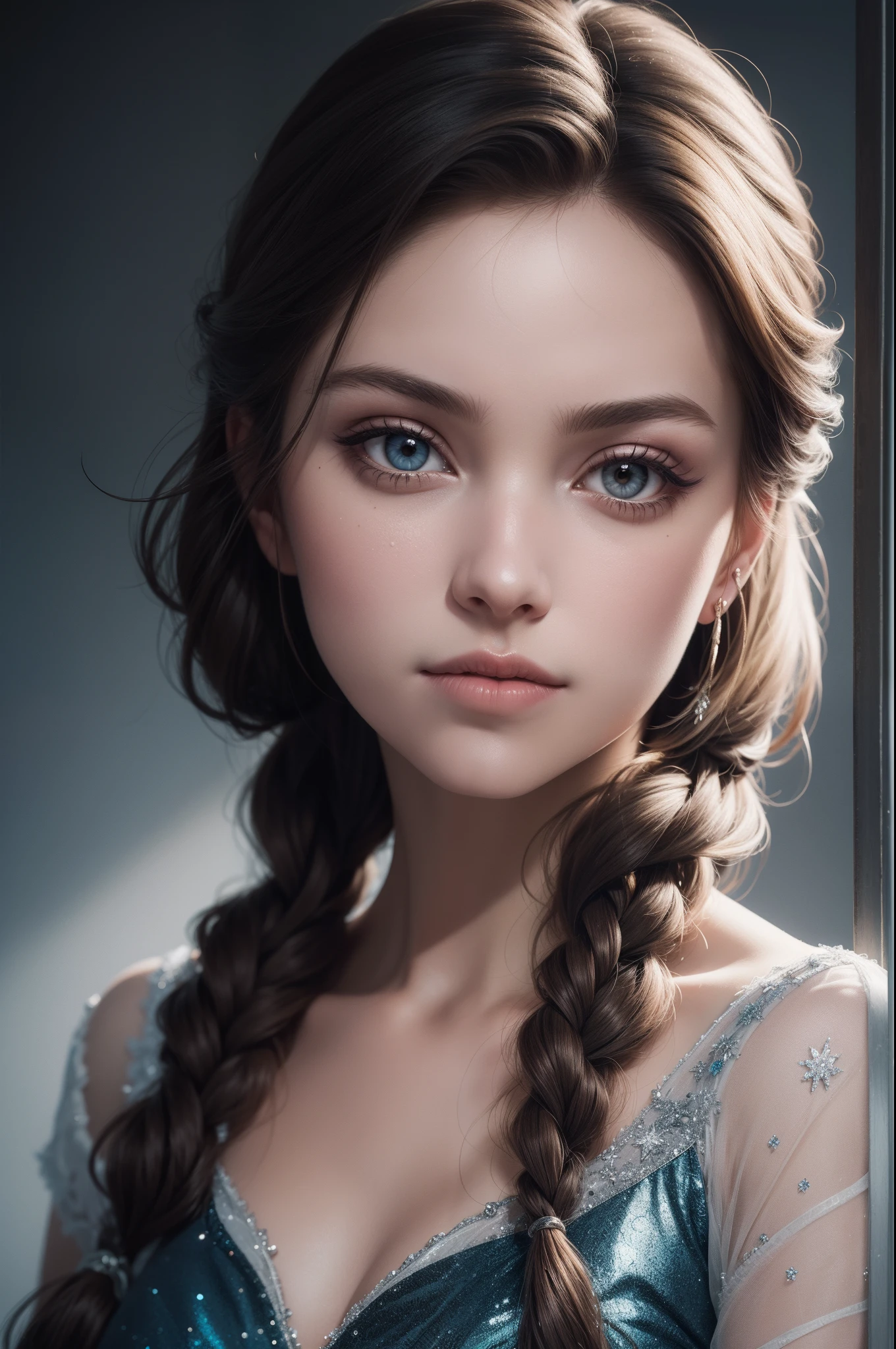 ((retrato: 1girl))estilo pixar, Somber, Negativo, torcido, weird, aburrido, (ojos grandes), (((desnuda))), peinado aleatorio,delicate details that accentuate its beauty, Pinceladas fuertes, colores suaves, Soft lighting, Fondo borroso y bokeh suave, por Tim Burton