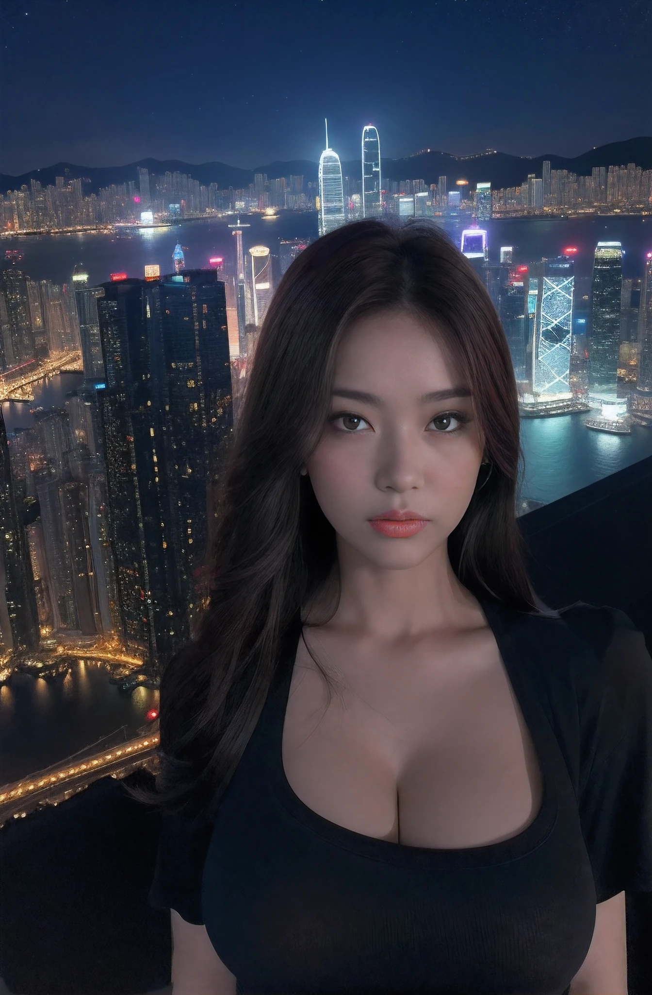 Background is Hong Kong、Million Dollar Night View、Famous photo spots、das boot、beautiful night scene