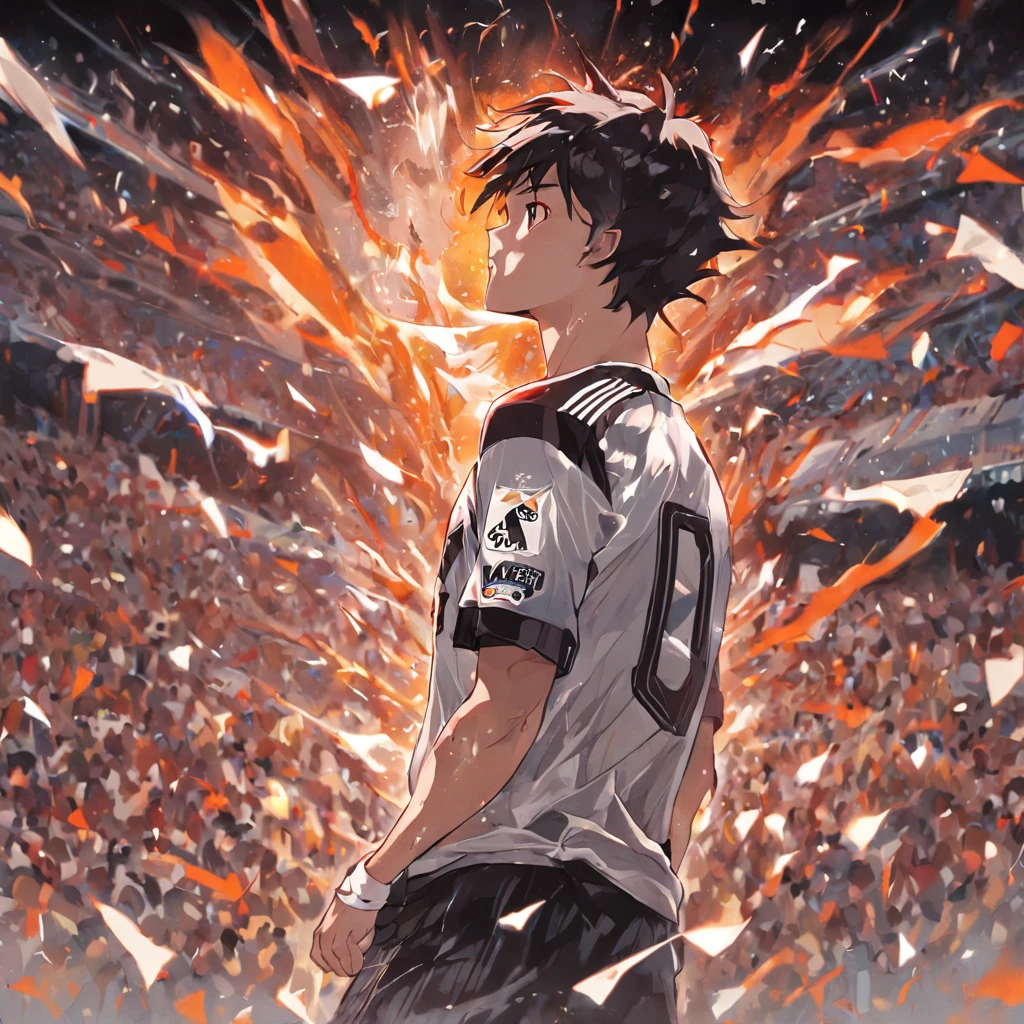 Uma galo forte, com camisa do atletico mineiro, galo exagerado com olhos grandes, Estilo gramado de campo de futebol, Rooster with steel spur,arte em papel:1.3, Um arte do papel acolchoado:1.2),( Reasonable decision., linhas claras, alta nitidez,melhor qualidade, Very detailed, Obra prima, Efeito de luz do filme, 4k )