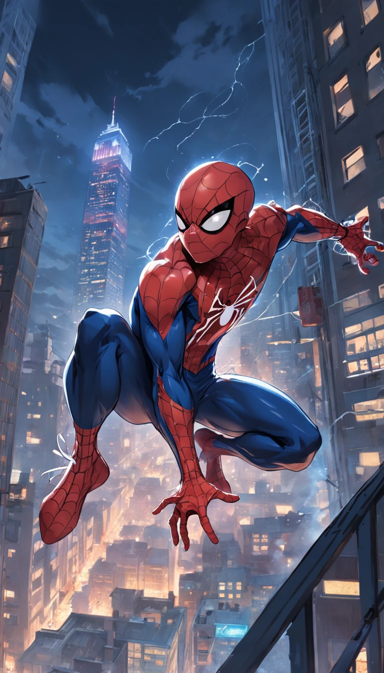 Follow up on the images from the previous prompt In a vibrant Spider-Man comic, We can visualize an exciting scene of the hero in action. He's hanging by his webs among the skyscrapers of a bustling city. His red and blue suit stands out against the night sky, while his athletic and determined posture demonstrates his confidence and abilities. Spider-Man is in the middle of stopping a group of thugs trying to escape in a speeding car. Com sua agilidade sobre-humana, he swings from one building to the next, casting webs to dodge shots and achieve incredible speed. Seus sentidos aranha afiados ajudam a antecipar os movimentos dos criminosos. Spider-Man displays a perfect balance of strength, Agility and strategic intelligence, while deftly launching himself to intercept the vehicle. The scene overflows with action, Tension and emotion, captivating readers and leaving them eager to find out how the hero will solve this challenging situation. Make the scene in comics style 60s.