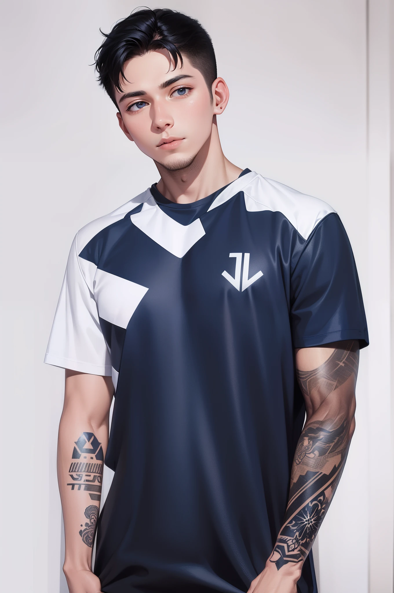 Attractive profile picture, 2 guys, masterpiece, ultra-precise rendering, beautiful and cool young man, trustworthy, dependable young man, savior of the world, simple design, 4k, tattoo