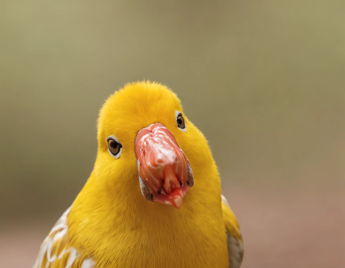 Araffe's wife holding a yellow bird in front of her face, quack medicine, com pintinhos, cara de pato, segurando um pato branco, retrato conceito do pato da fantasia, sardas em pintinhos, mulher bonito, surprised expression, bochechas coradas, arrogant expression, parecendo surpreso, olhar chocado, Shutterstock, photoshoot para marca de cuidados com a pele, muito surpreso, jovem e bonito