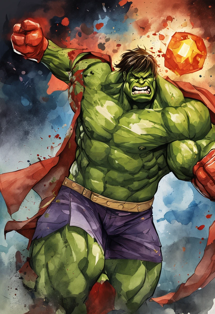 Design circular, design de camisetas, hulk marvel 2d illustration, Epic lighting, Realistic, cinematographic, fundo escuro, Cores, --v 5.1 --estilizar 500 --ar 3:4