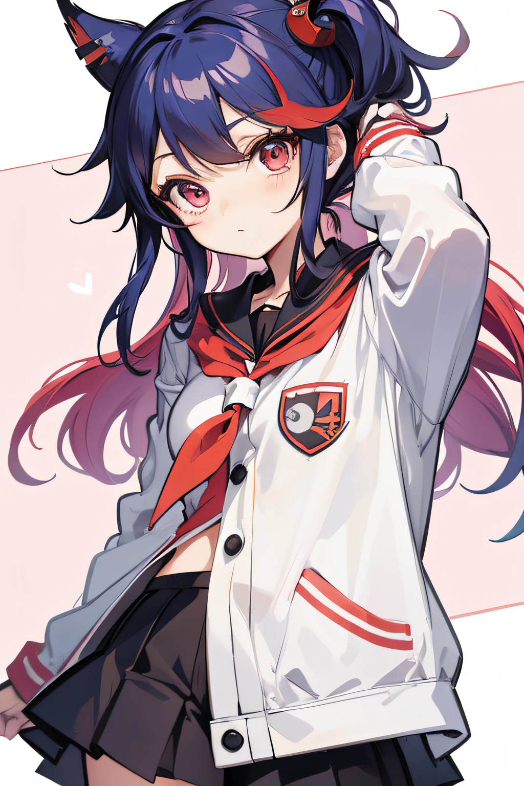 personagem de anime com olhos vermelhos e uma gravata, Chibi, em estilo anime, Gapmoe Yander, anime moe artstyle, em estilo anime, Sayori, sombreamento estilo anime plano, tou, estilo Chibi, Anime Chibi, Chibi, personagem estilo anime, Yandere, Akane Owari Danganronpa, arte Chibi, Rei Hiroe, Matoi Ryuko