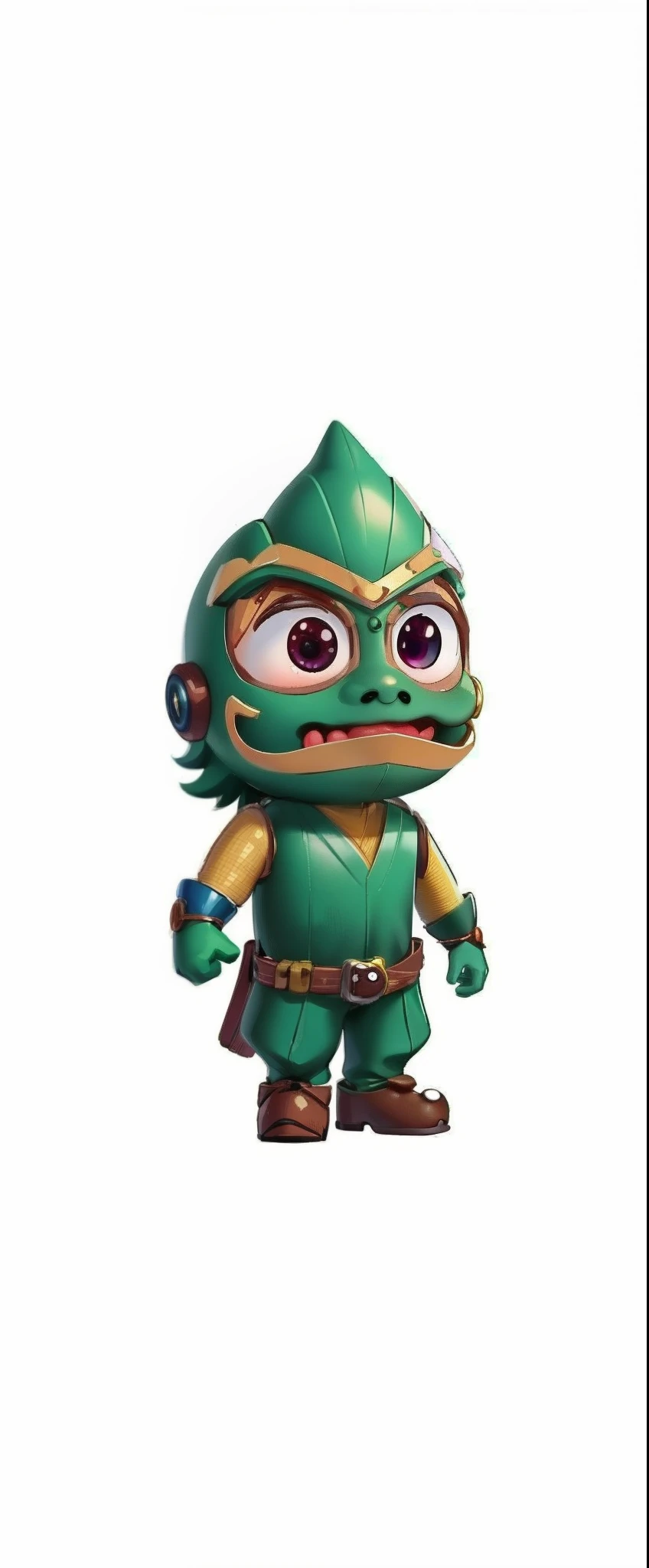 um close up de uma figura de brinquedo de um ninja verde, Personagem pequeno. Motor Unreal 5, 3 d brinquedo deuses astecas como brinquedo funco, Iconic character of high detail, Caractere estilizado, Arnold Maya render, Personagem Toonix, estatueta de brinquedo de vinil, Cuyler precoce, 3D estilizado, duende, video game character, trending on polycount, personagem de videogame