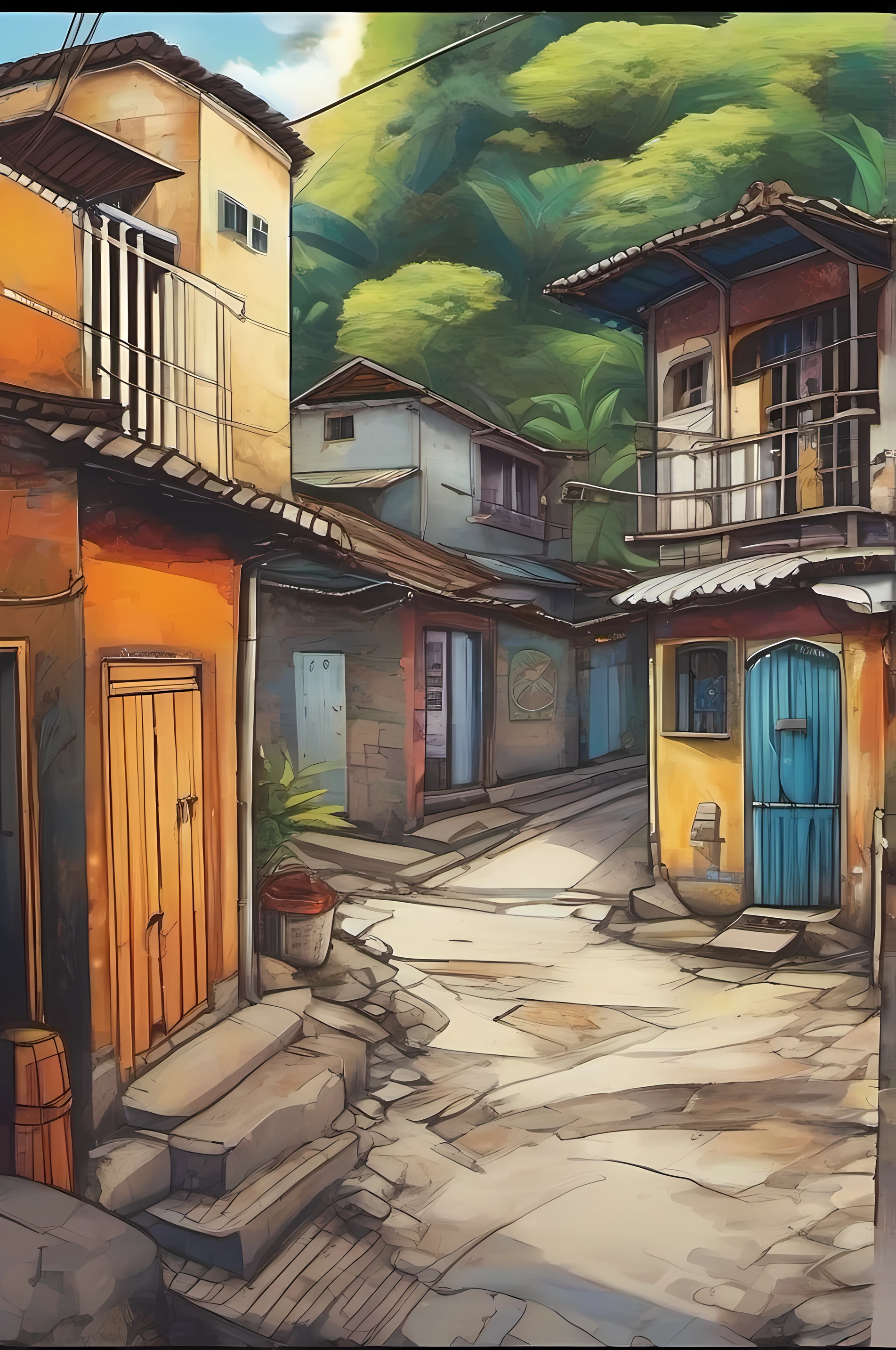 where stands out the modest house in the middle of the favela of Rio de Janeiro of Samu child and Mairi his dear mother,)