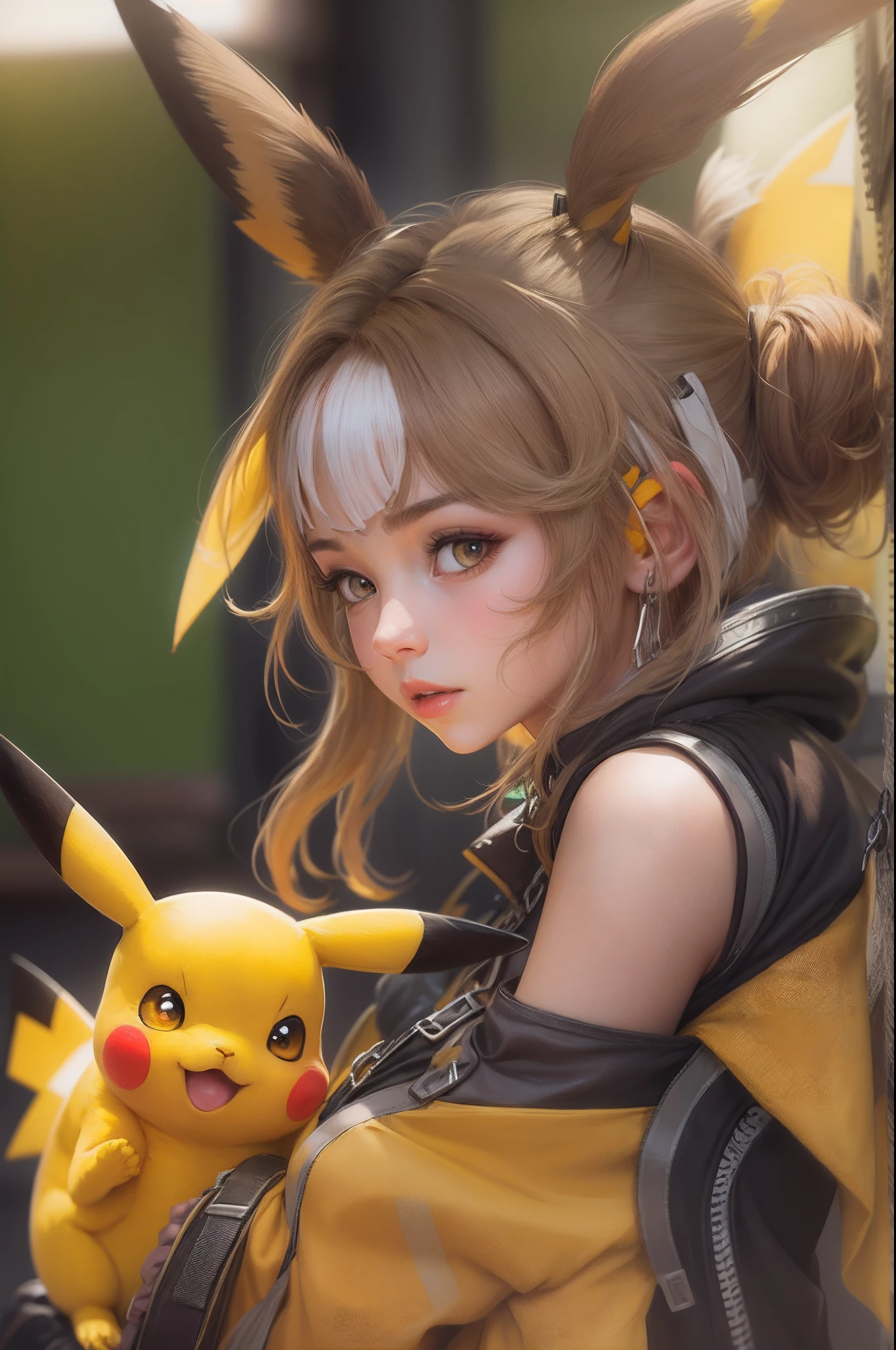 1girls, , Trikot,Playboy Bunny, Netzstrumpfhosen, braune Haare, Anime Niedlich, flush, dicker, , sexy, Titten pokemon evoli, evoli, evoli-pokemon