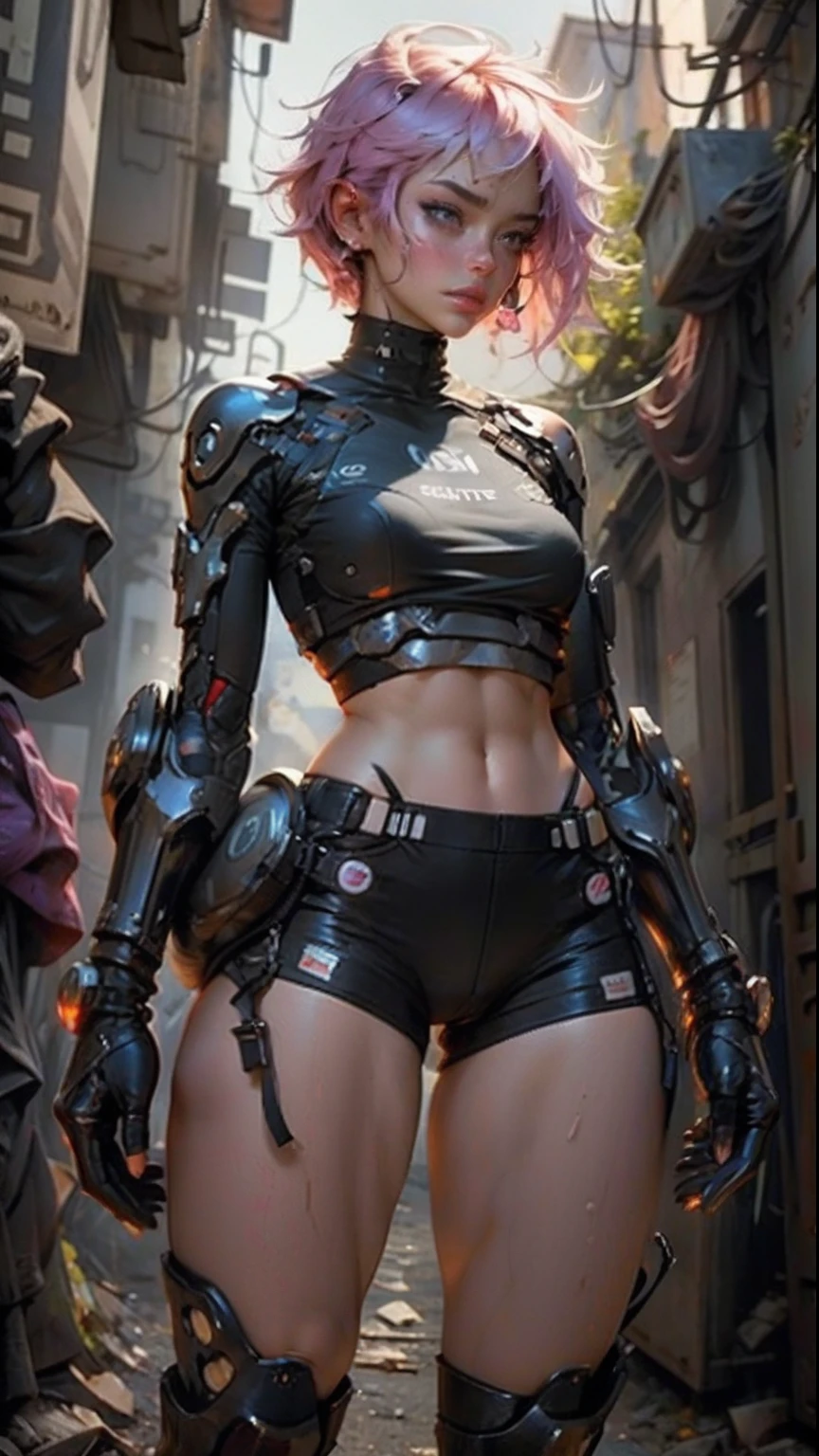 Woman defined body thick thighs cybernetic body parts short ?????????