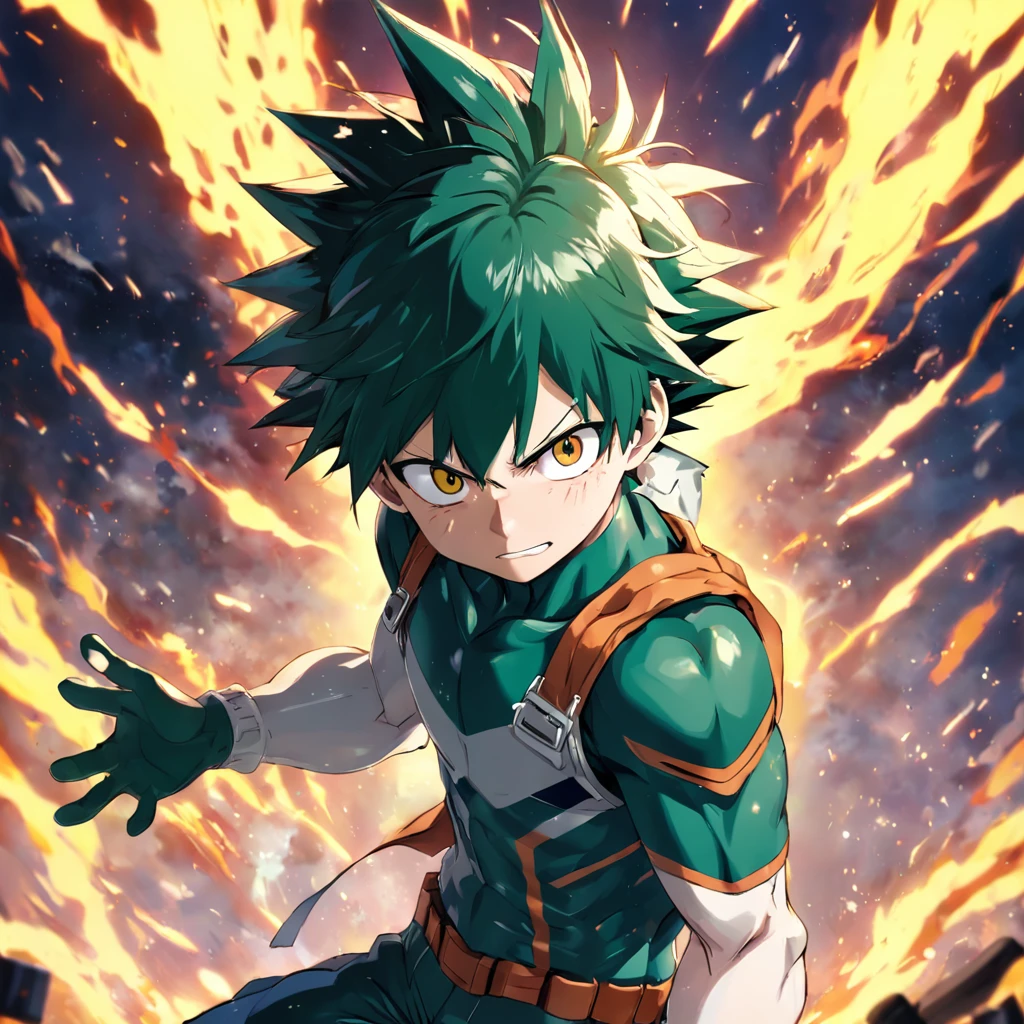 obra prima, melhor qualidade, 4k, anime homem midoriya, my hero academia, boku no hero