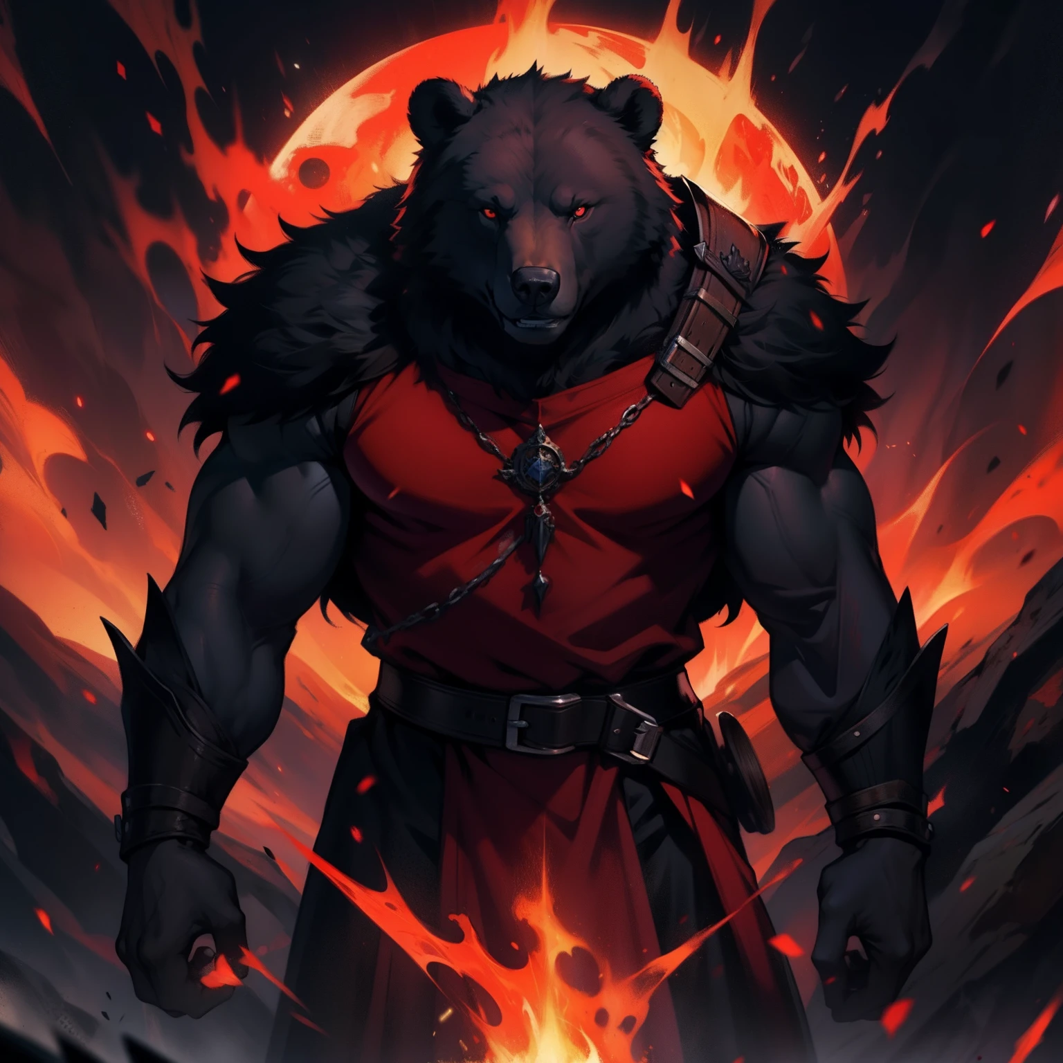 Dark Bear Red Aura Medieval art