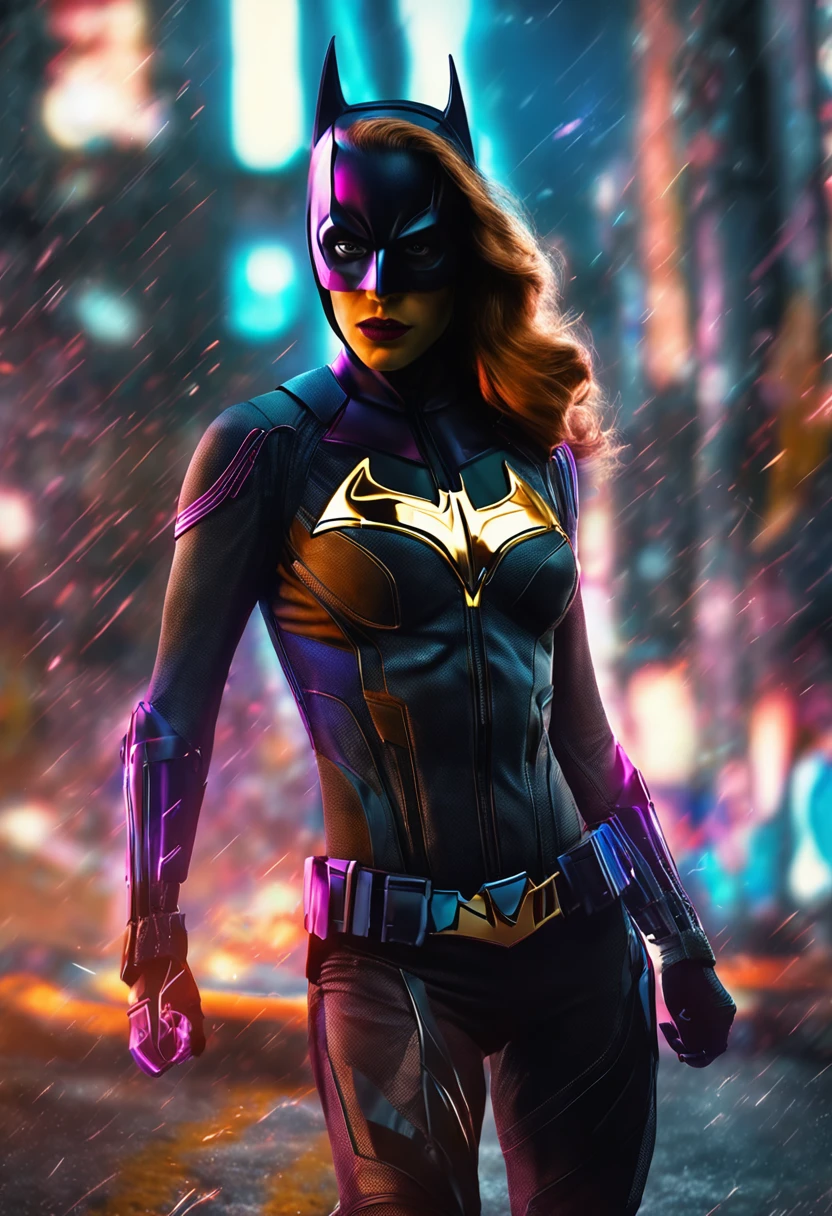 (Fondo de pantalla 8K extremadamente detallado), Una foto a mitad de plano de Batgirl, confiado, top sexy, Tapa corta:1.2, calma, Ropa futurista moderna, complejo, Altamente detallado, and dramatic, cinematic lighting, Escena brillante, Cameltoe:1.2, Brecha entre el muslo, Luces suaves, senos grandes:1.3, NSFW:1.2, Chica en forma, Chica delgada. Ropa gris oscuro