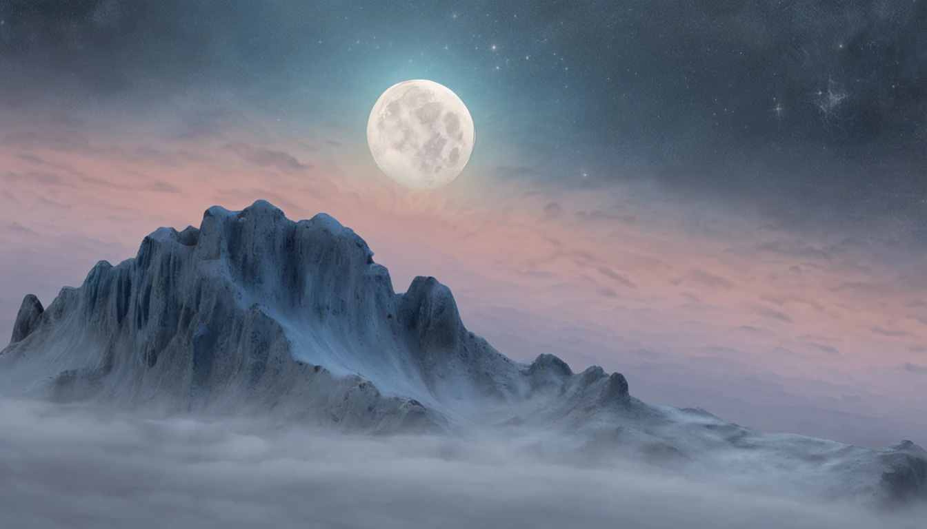 "Generate a highly detailed, realistic image of the blue moon in a nighttime setting. Make sure the moon has a natural appearance, with a textured surface, visible craters, and a soft, eerie blue tone. The moon should be in the center of the image, with bright stars dotting the dark sky around it. Add a sense of depth and dimension to the moon and sky to create a captivating, realistic atmosphere."