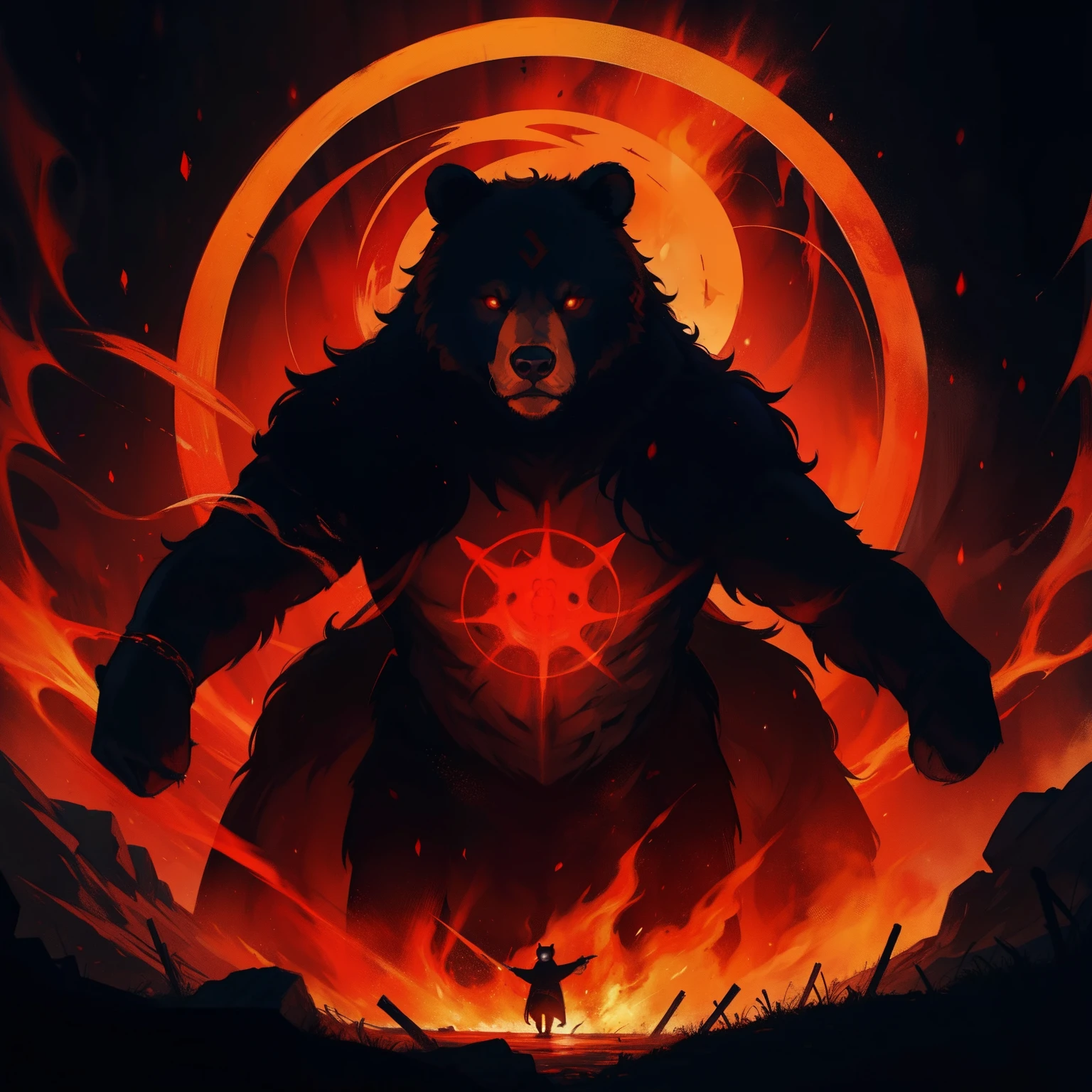 Dark Bear Red Aura Medieval art