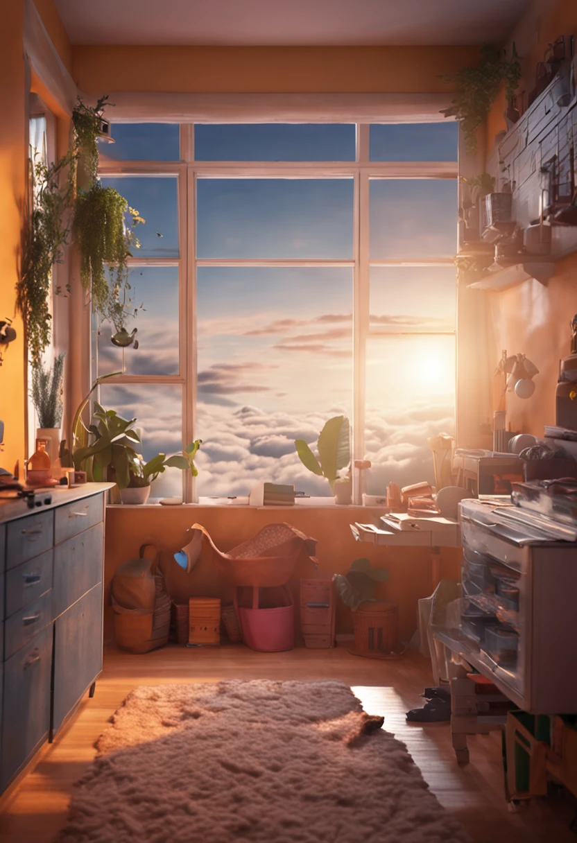 room with clouds