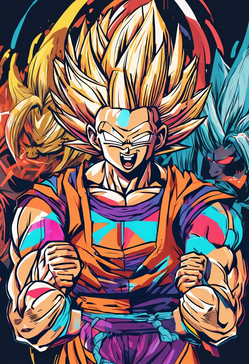 cabelos multicoloridos, Goku no Dragon ball, alunos desajustados, Sorriso leve, Surrealismo, Futurismo, anime, minimalismo, Romantismo, Expressionismo, realismo, diffraction spikes, master part, Detalhes altos, Melhor qualidade menina bonita
