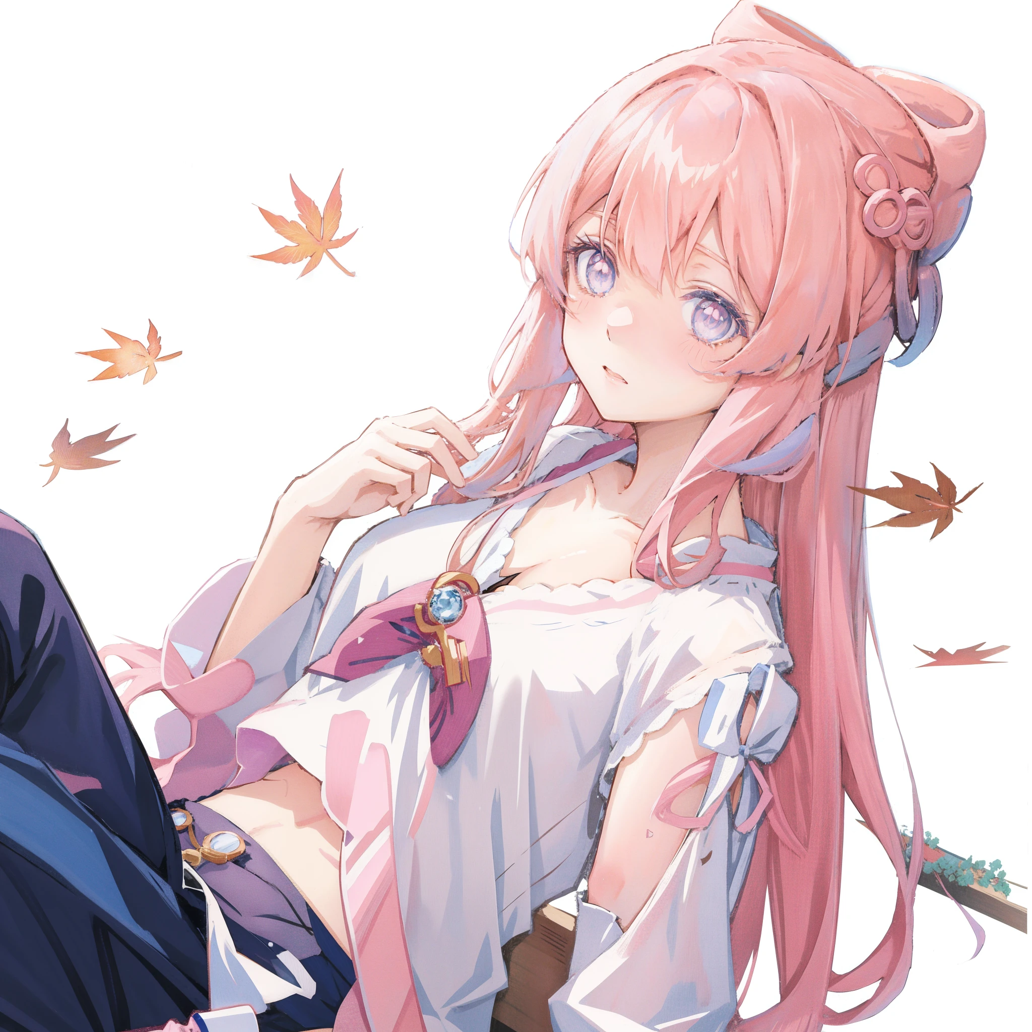 anime girl with pink hair and blue eyes laying on the ground, seductive anime girl, beautiful anime girl, anime visual of a cute girl, pretty anime girl, (anime girl), cute anime girl, attractive anime girl, young anime girl, anime moe artstyle, anime style 4 k, haruno sakura, anime girl with long hair, anime girl, anime best girl
